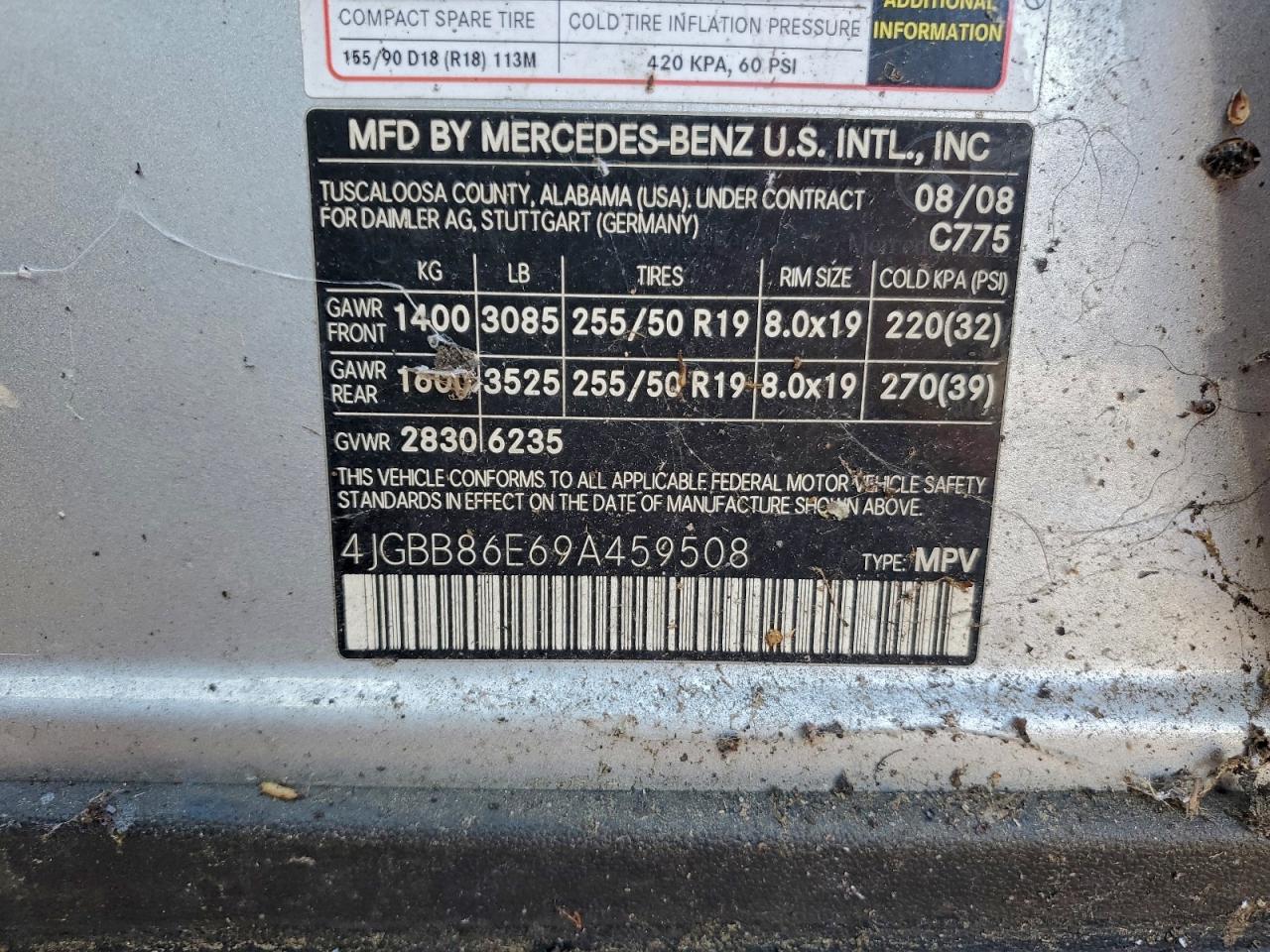 2009 Mercedes-benz Ml 350 Серебряный vin: 4JGBB86E69A459508