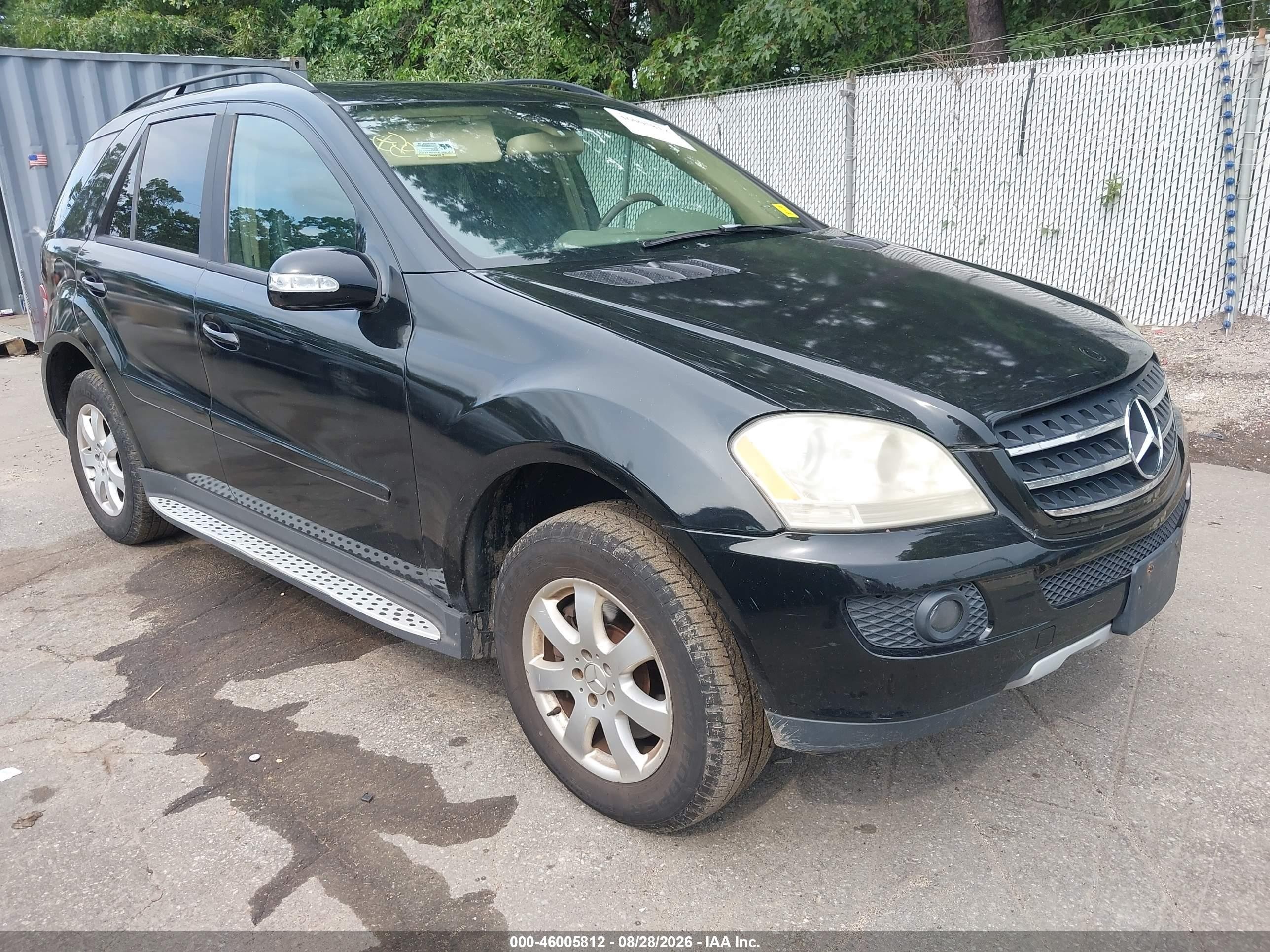 2007 Mercedes-benz Ml 350 4matic Black vin: 4JGBB86E97A210925