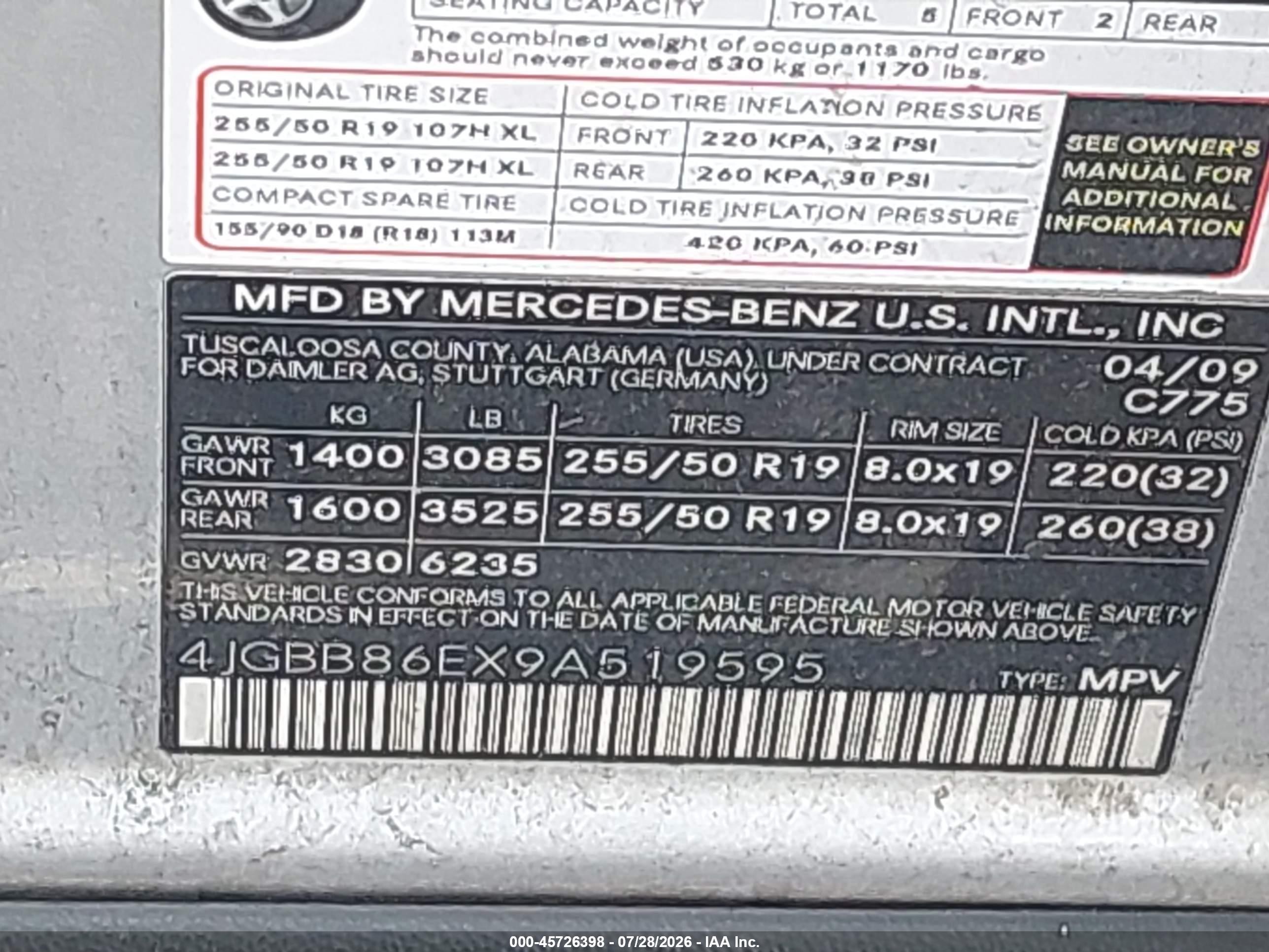 2009 Mercedes-benz Ml 350 4matic Silver vin: 4JGBB86EX9A519595