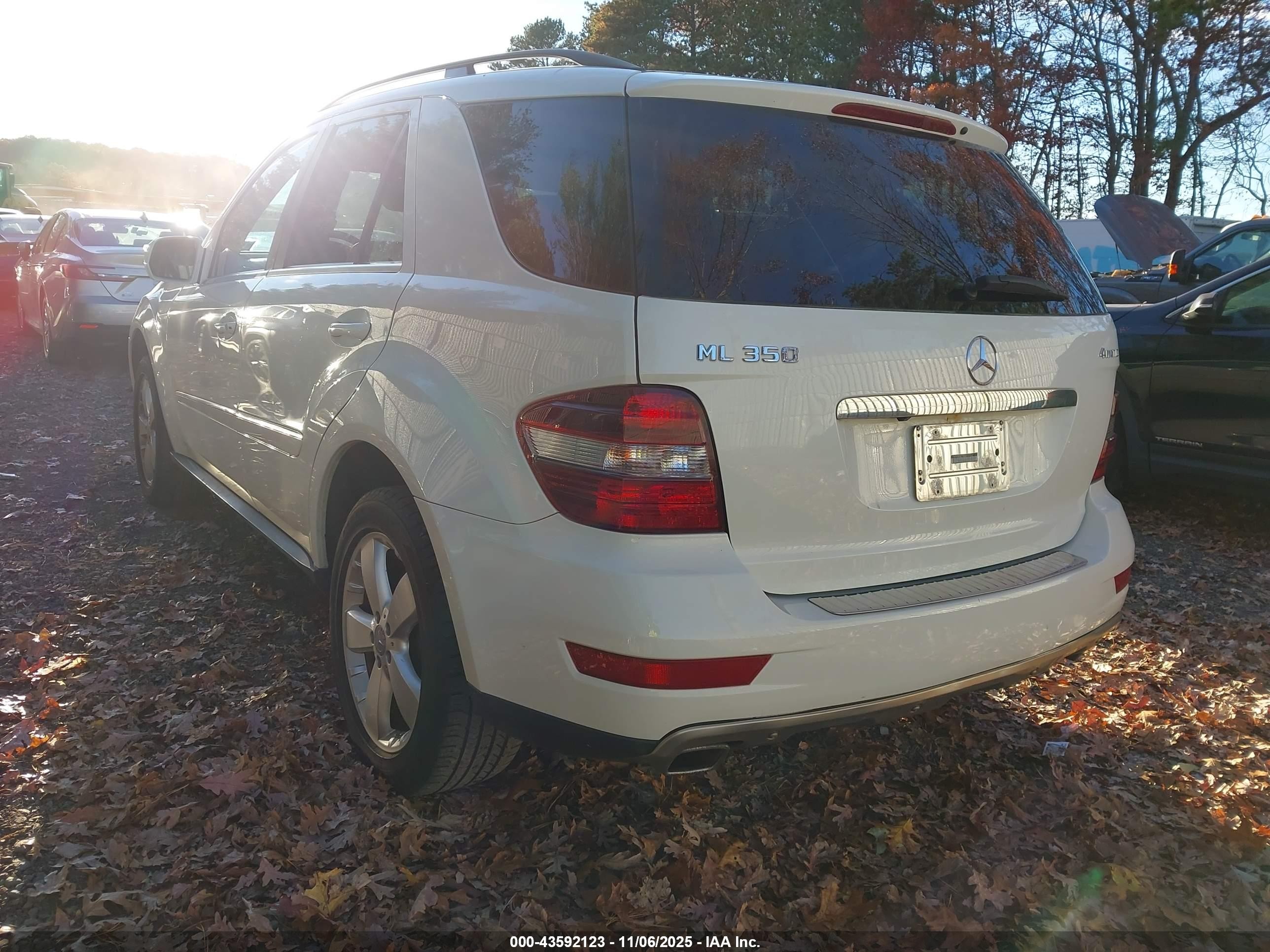 2010 Mercedes-benz Ml 350 4matic White vin: 4JGBB8GB6AA554675