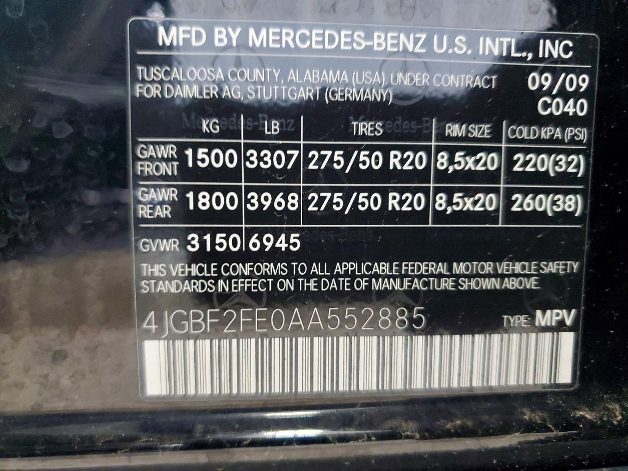 2010 Mercedes-benz Gl 350 Bluetec Black vin: 4JGBF2FE0AA552885