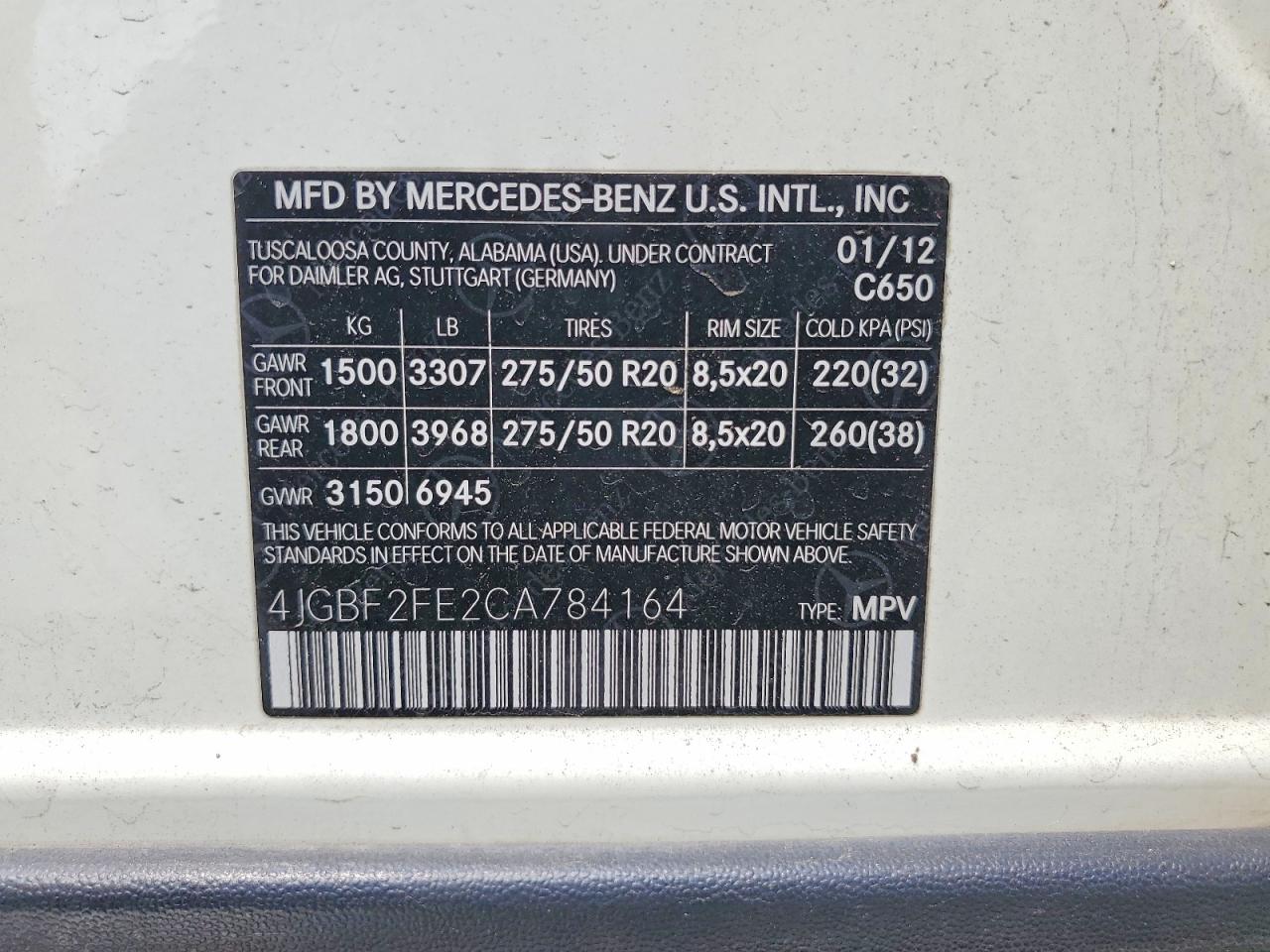 2012 Mercedes-benz Gl 350 Bluetec White vin: 4JGBF2FE2CA784164