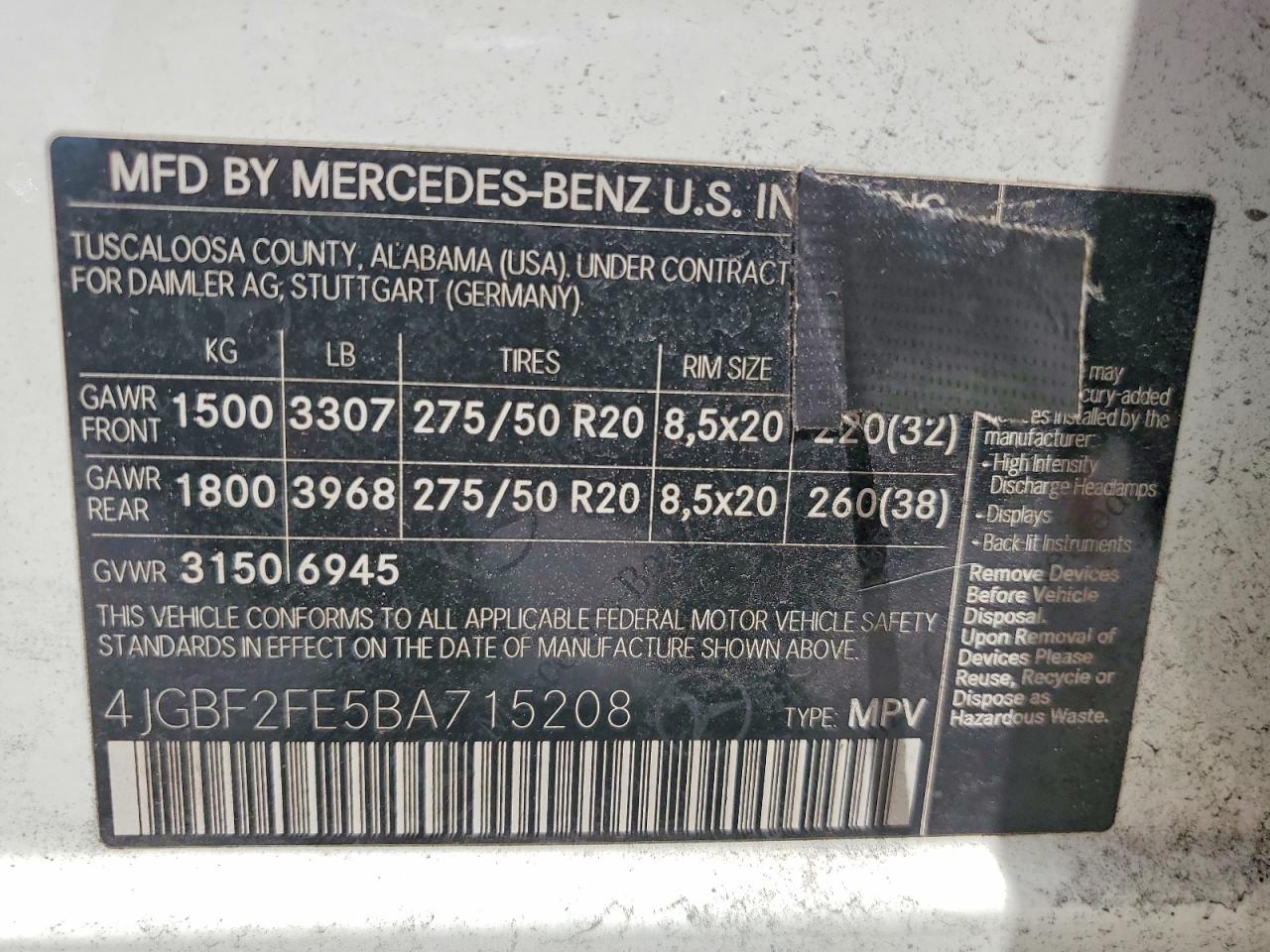 2011 Mercedes-benz Gl 350 Bluetec White vin: 4JGBF2FE5BA715208