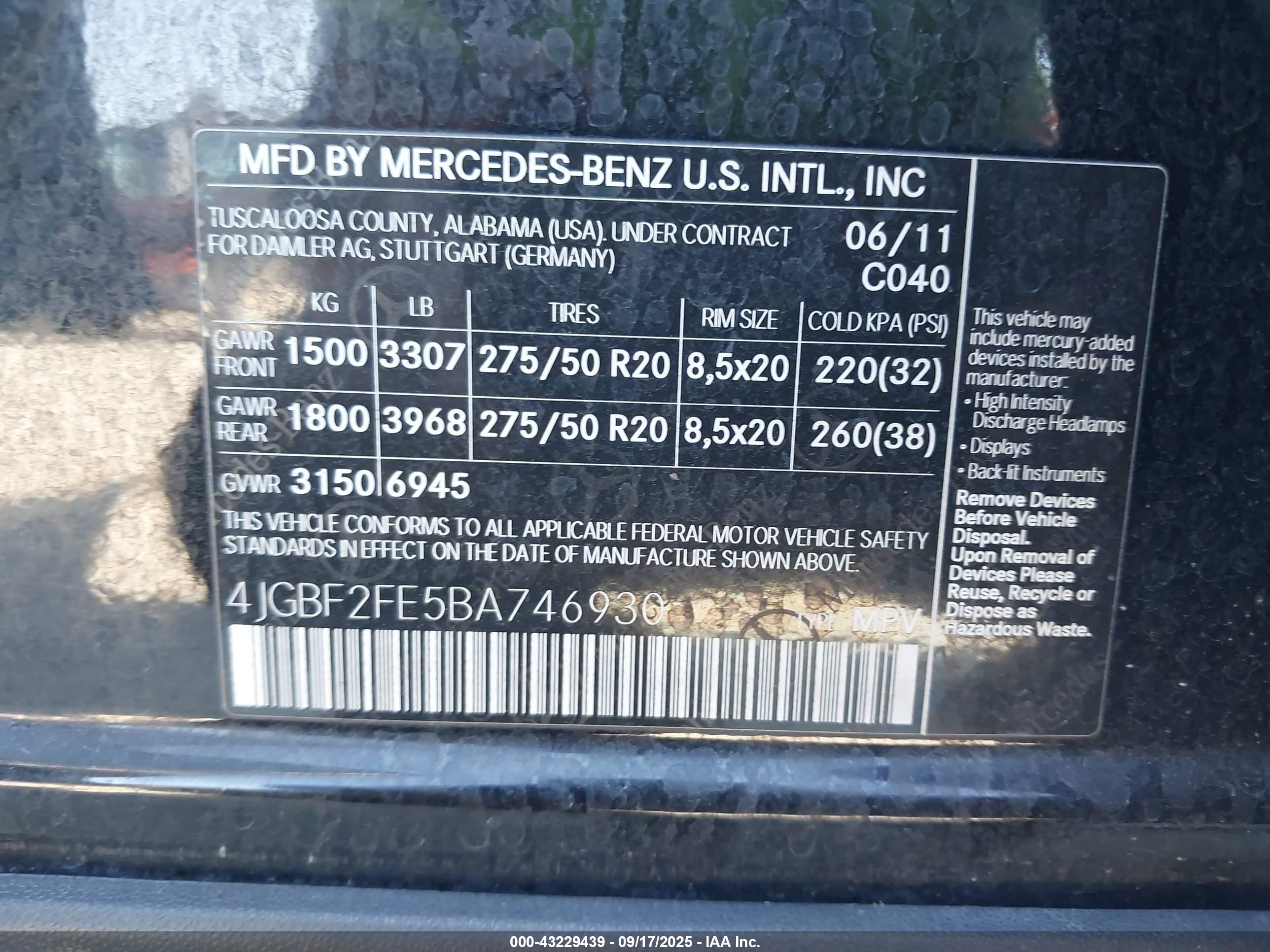 2011 Mercedes-benz Gl 350 Bluetec 4matic Black vin: 4JGBF2FE5BA746930