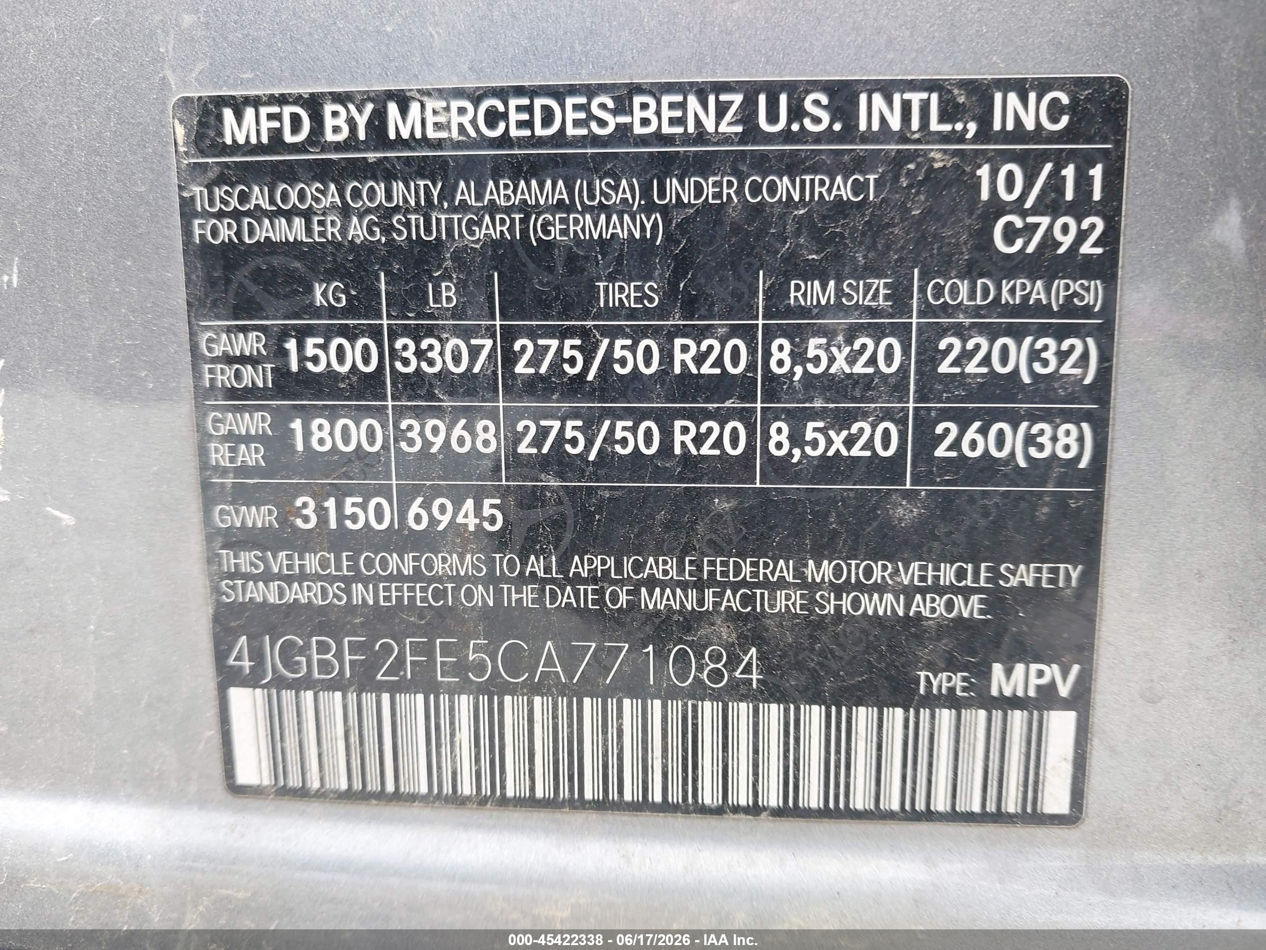 2012 Mercedes-benz Gl 350 Bluetec 4matic Light Blue vin: 4JGBF2FE5CA771084