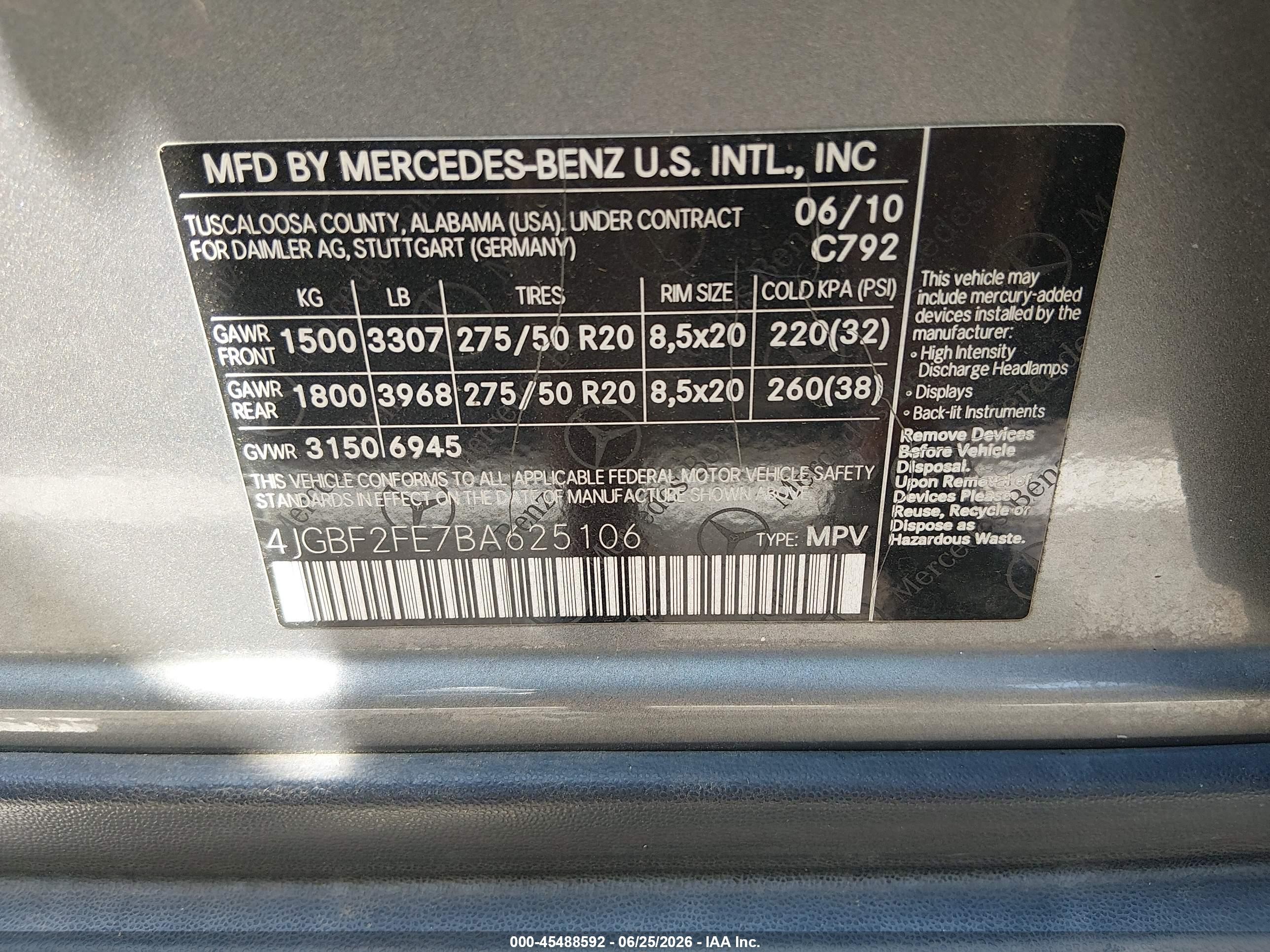 2011 Mercedes-benz Gl 350 Bluetec Silver vin: 4JGBF2FE7BA625106