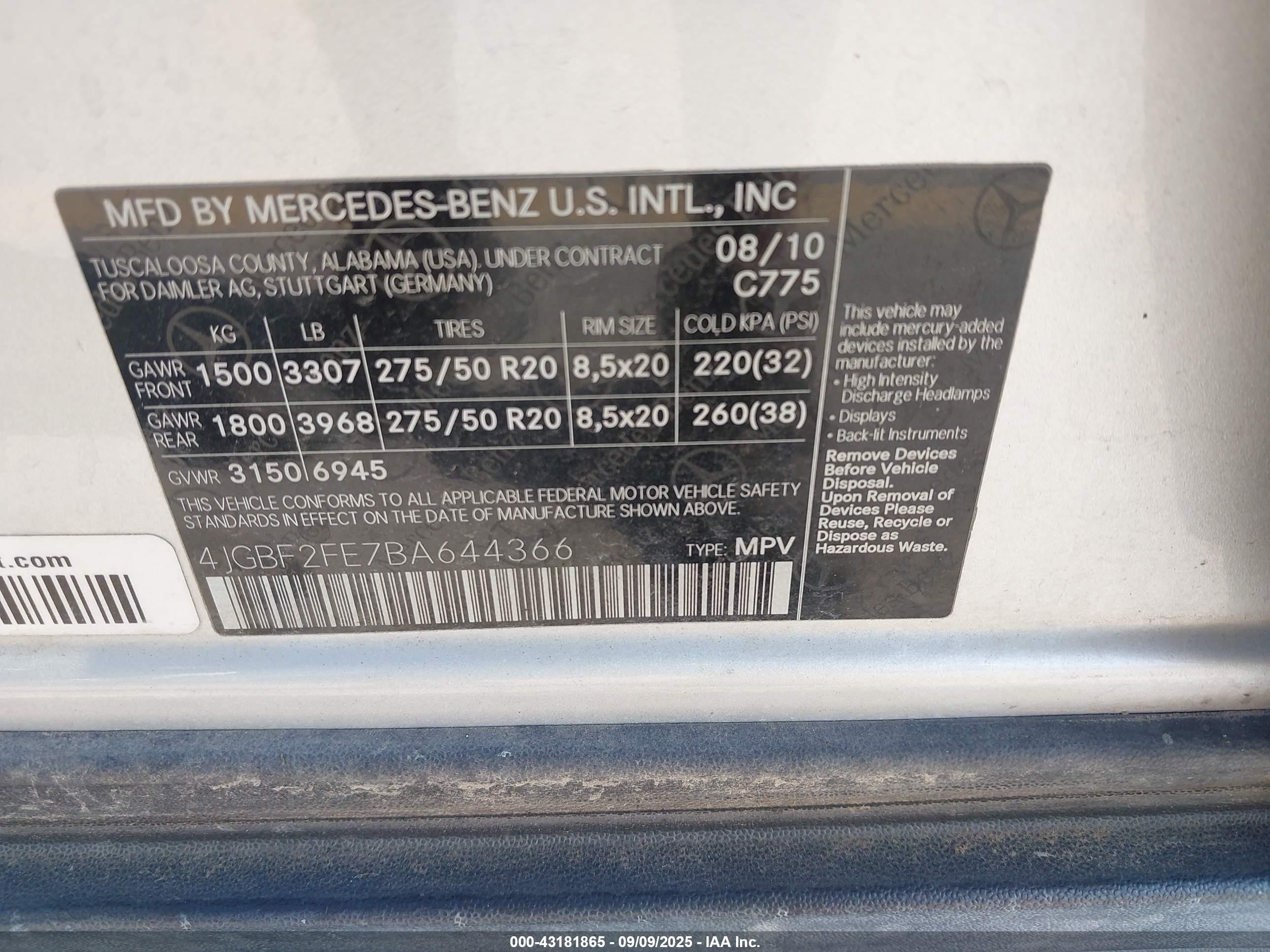 2011 Mercedes-benz Gl 350 Bluetec 4matic Silver vin: 4JGBF2FE7BA644366
