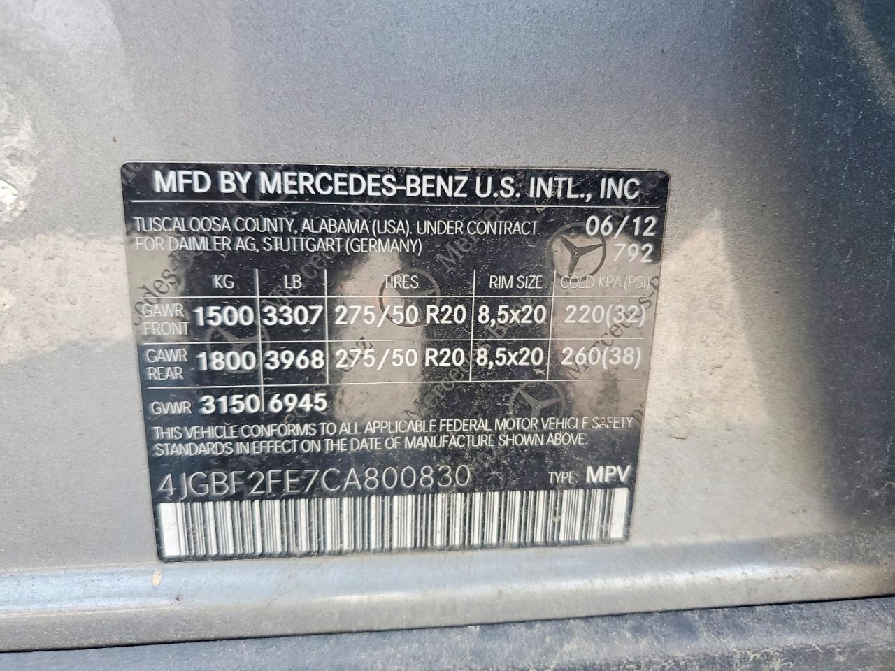 2012 Mercedes-benz Gl 350 Bluetec Gray vin: 4JGBF2FE7CA800830