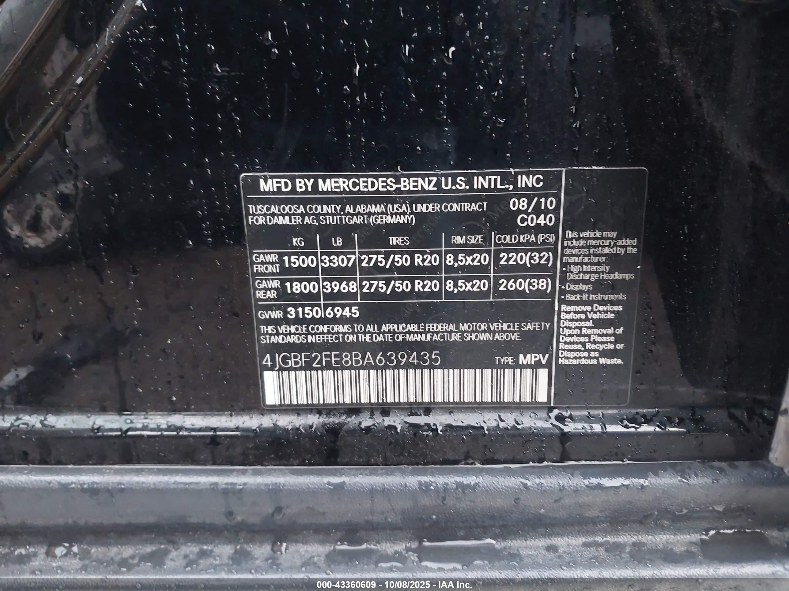 2011 Mercedes-benz Gl 350 Bluetec 4matic Black vin: 4JGBF2FE8BA639435