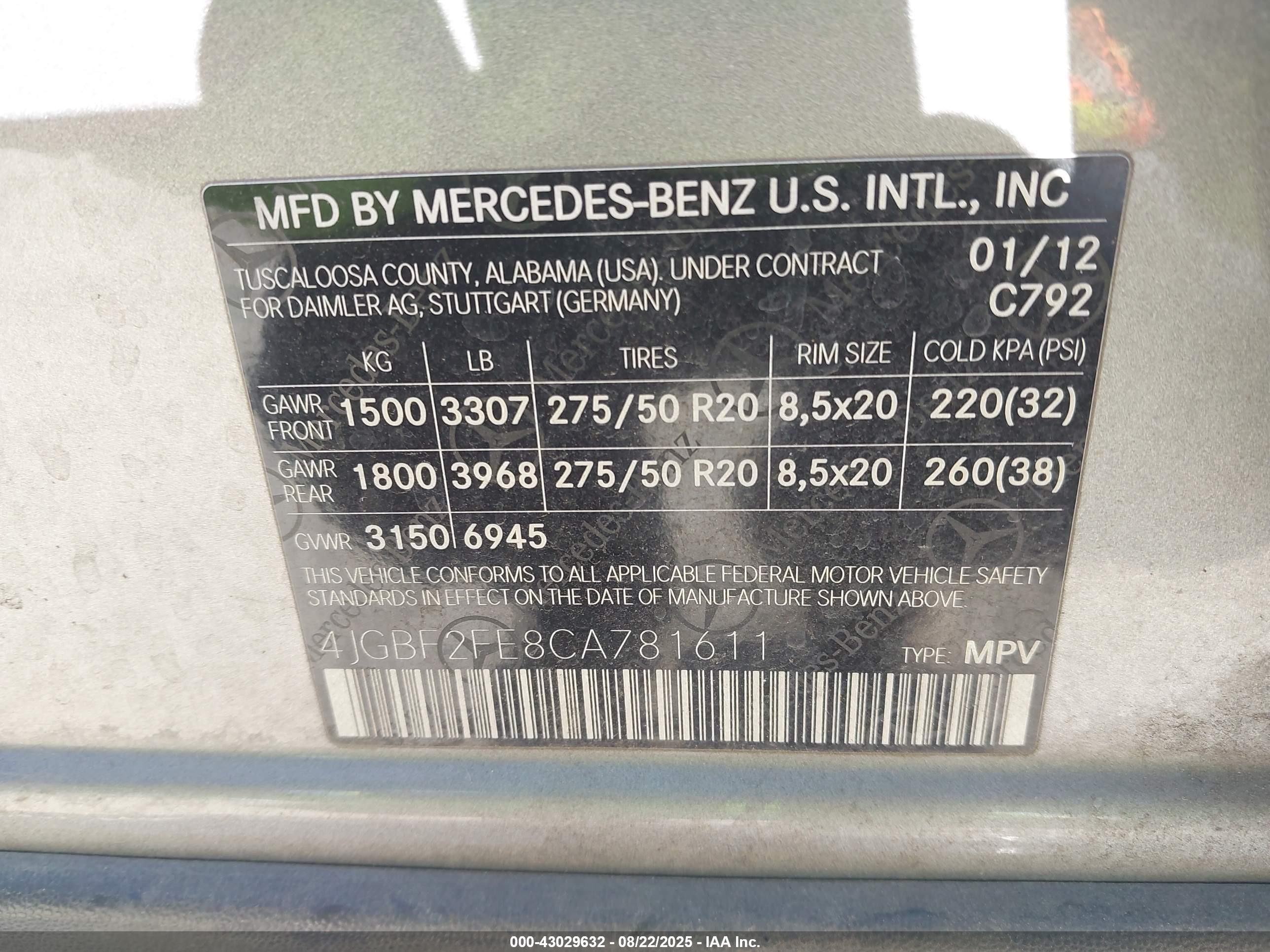 2012 Mercedes-benz Gl 350 Bluetec 4matic Silver vin: 4JGBF2FE8CA781611