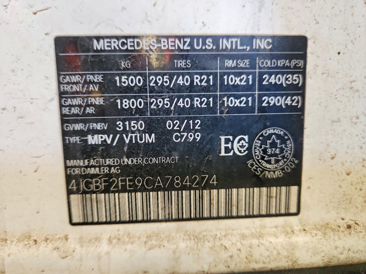 2012 Mercedes-benz Gl 350 Bluetec White vin: 4JGBF2FE9CA784274
