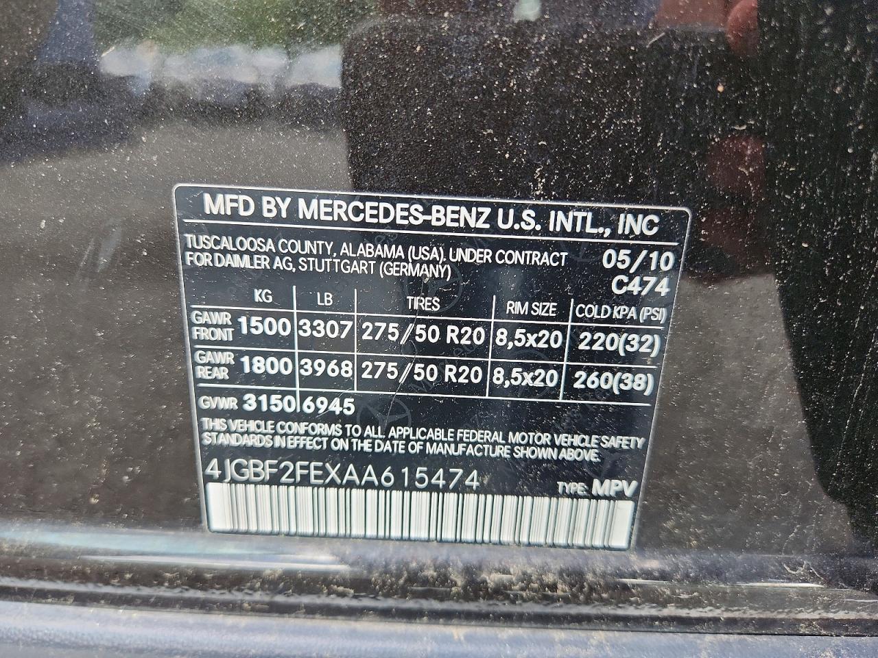 2010 Mercedes-benz Gl 350 Bluetec Black vin: 4JGBF2FEXAA615474