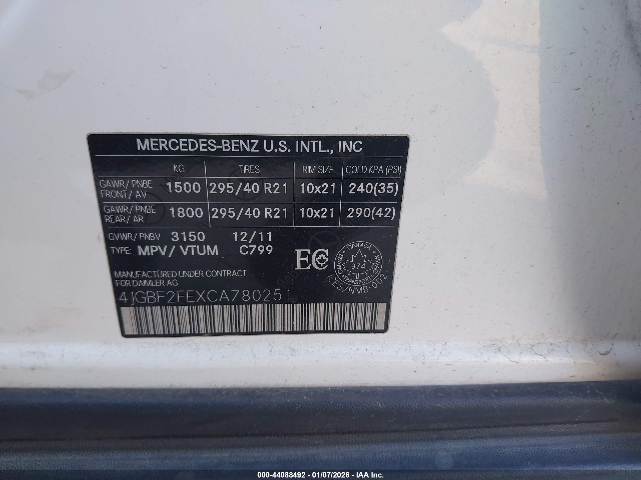 2012 Mercedes-benz Gl 350 Bluetec 4matic Белый vin: 4JGBF2FEXCA780251