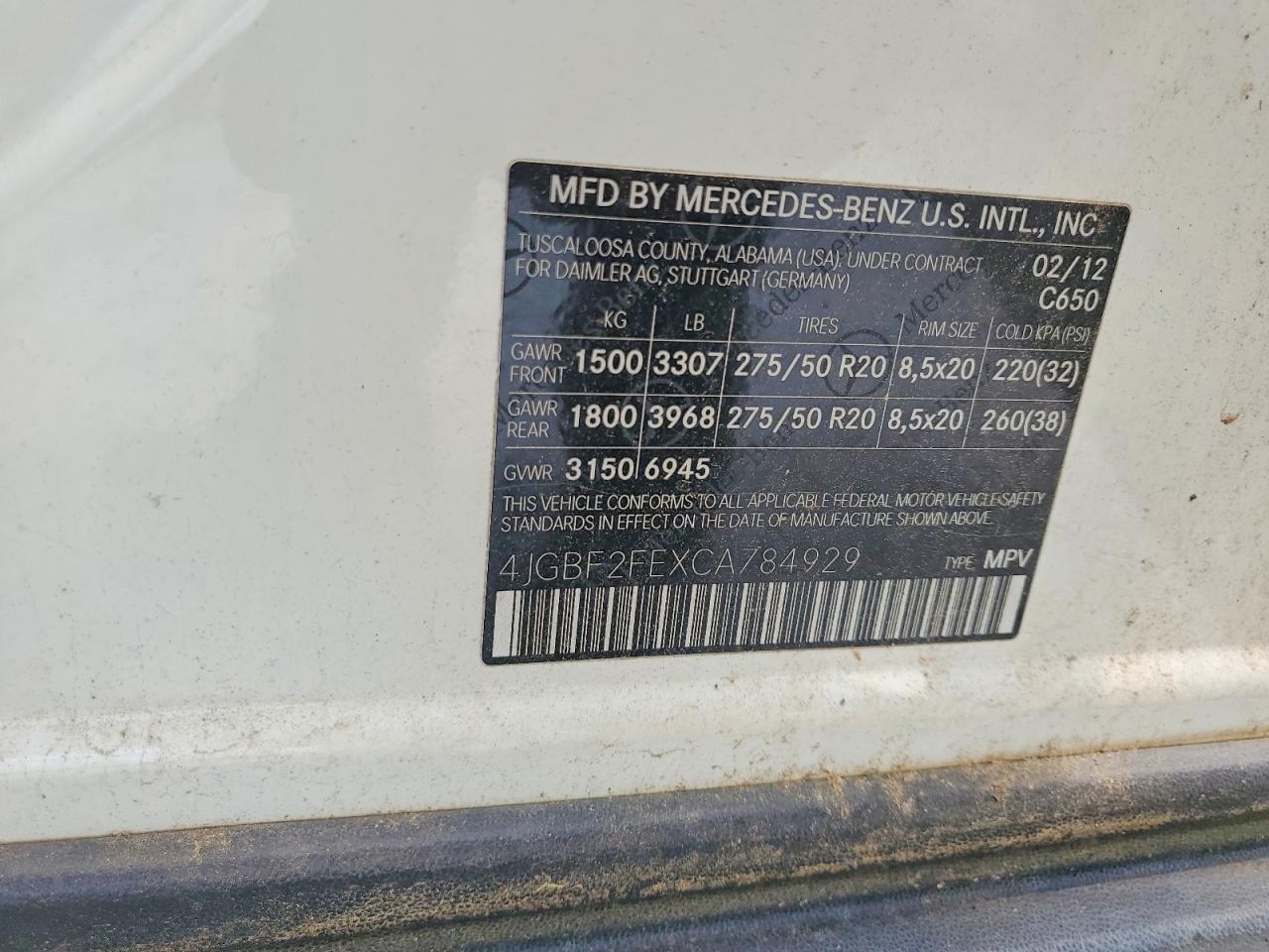 2012 Mercedes-benz Gl 350 Bluetec White vin: 4JGBF2FEXCA784929