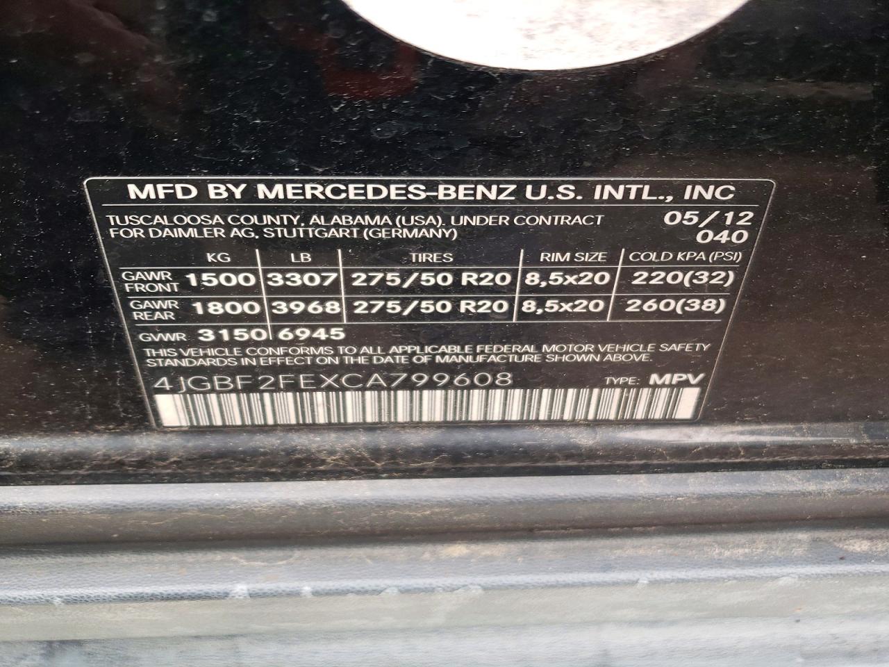 2012 Mercedes-benz Gl 350 Bluetec Black vin: 4JGBF2FEXCA799608