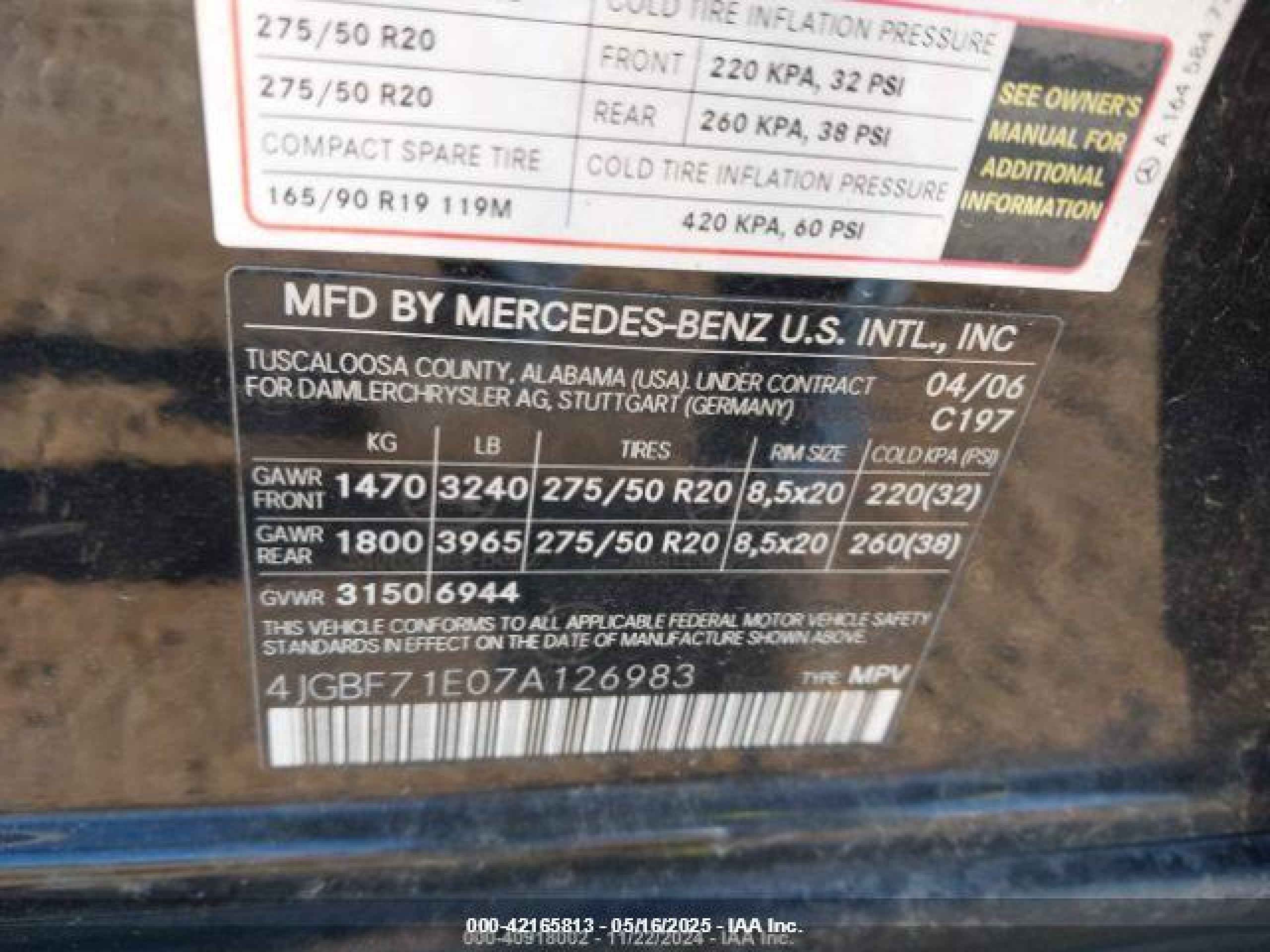 2007 Mercedes-benz Gl 450 4matic Black vin: 4JGBF71E07A126983