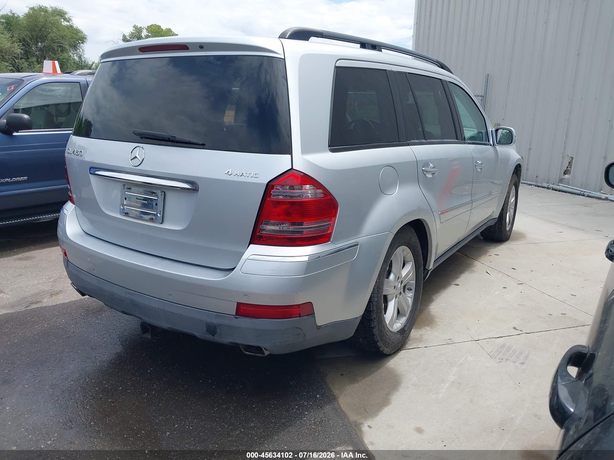 2007 Mercedes-benz Gl 450 4matic Silver vin: 4JGBF71E07A195835