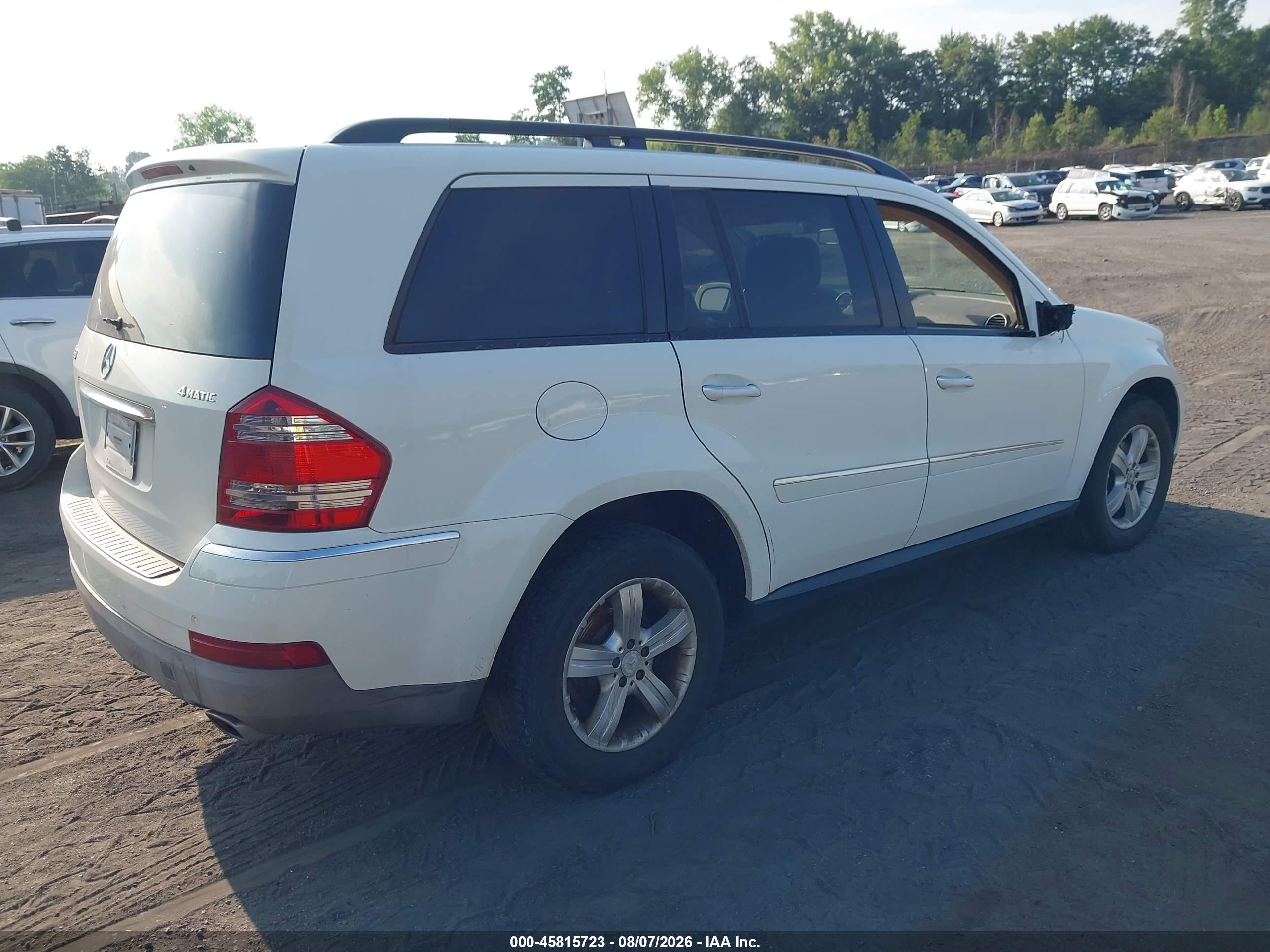 2008 Mercedes-benz Gl 450 4matic White vin: 4JGBF71E08A336503