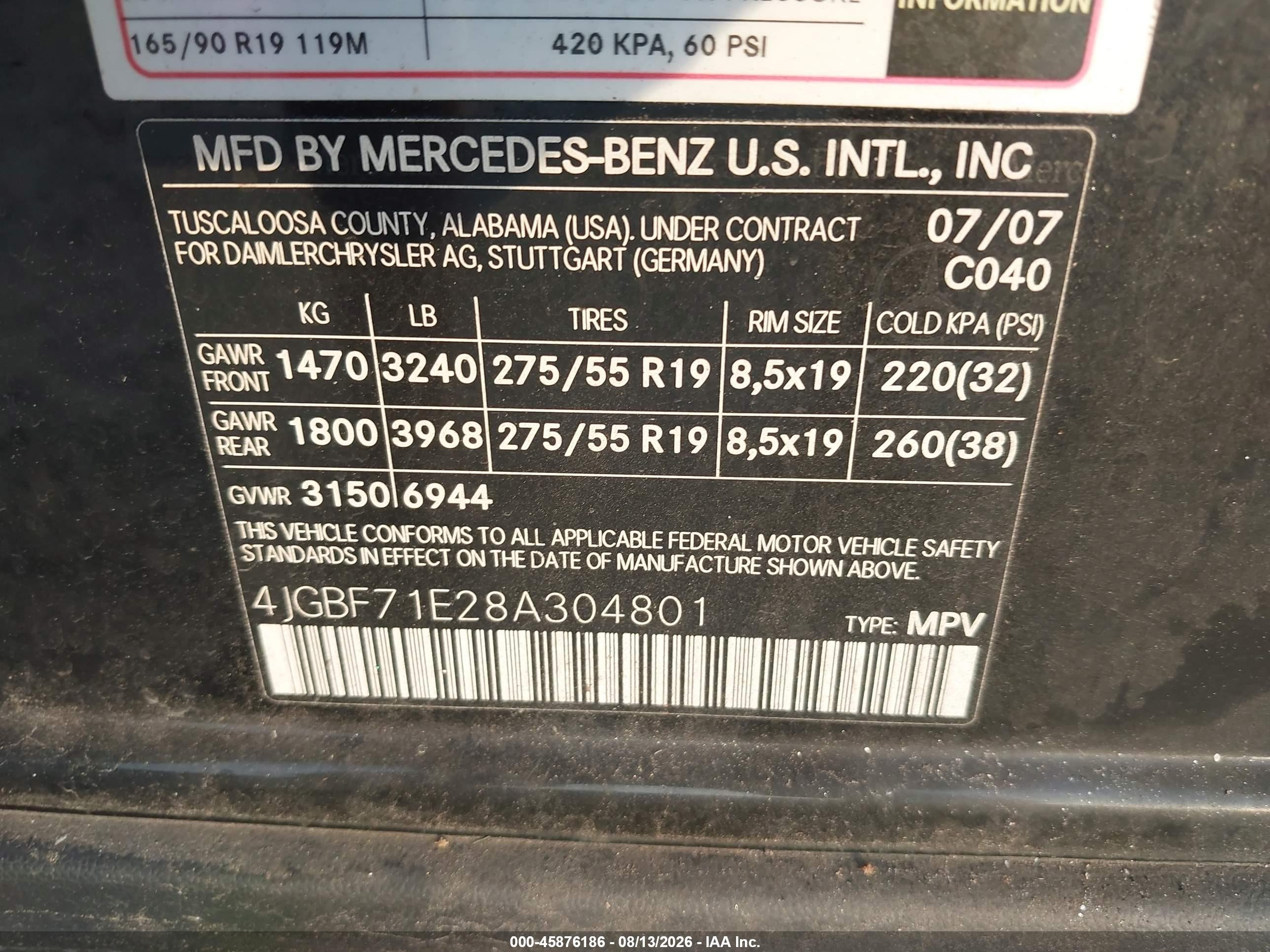 2008 Mercedes-benz Gl 450 4matic Черный vin: 4JGBF71E28A304801