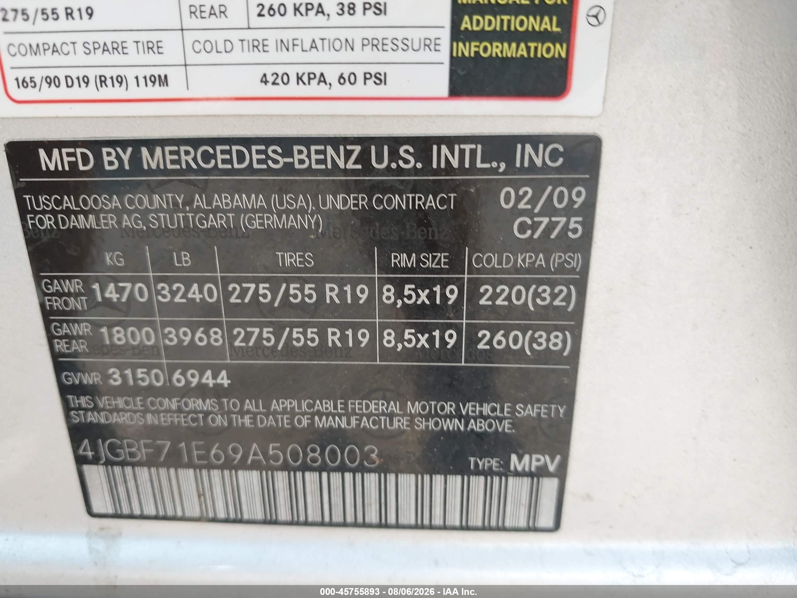 2009 Mercedes-benz Gl 450 4matic Silver vin: 4JGBF71E69A508003