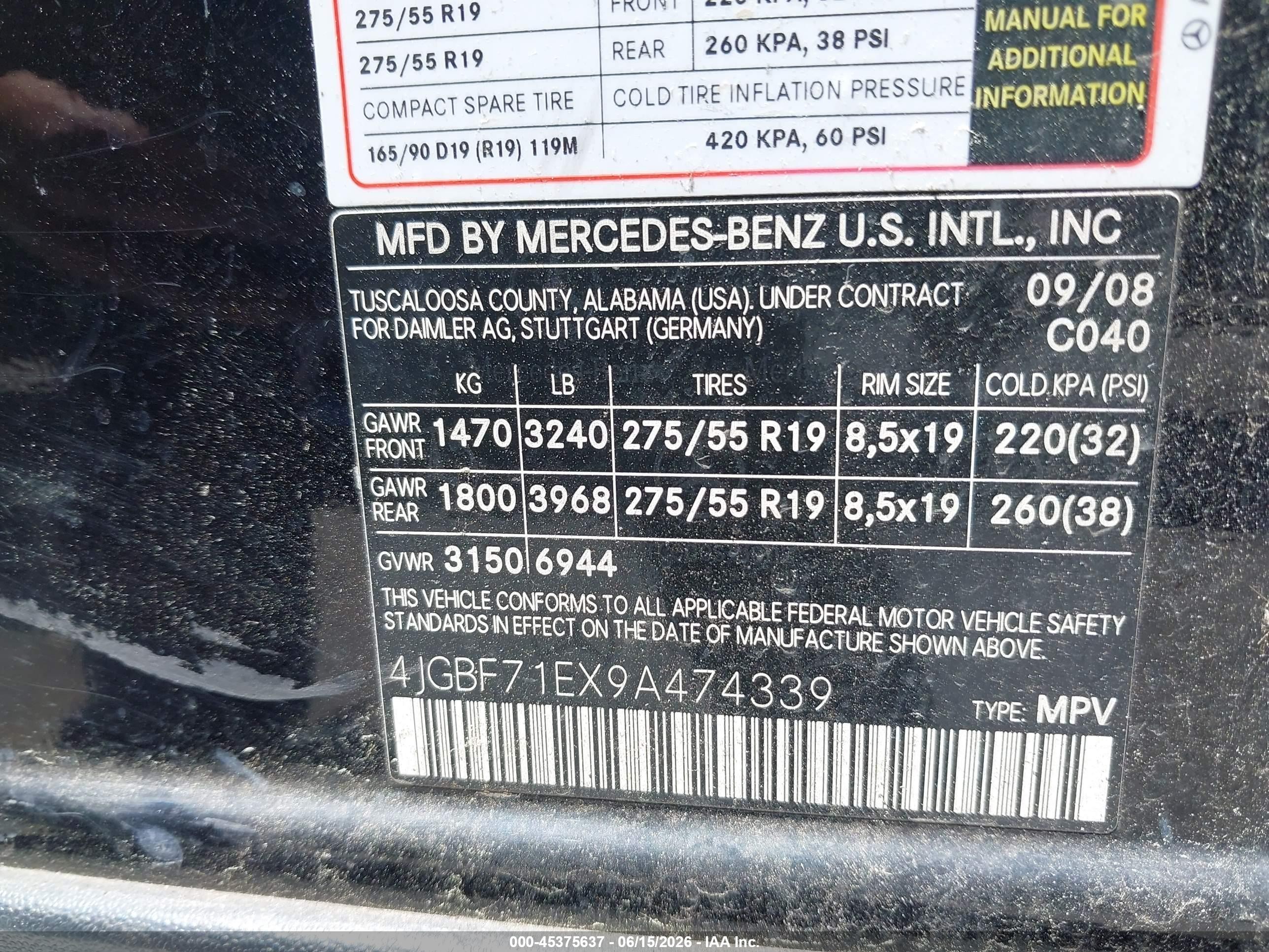 2009 Mercedes-benz Gl 450 4matic Black vin: 4JGBF71EX9A474339