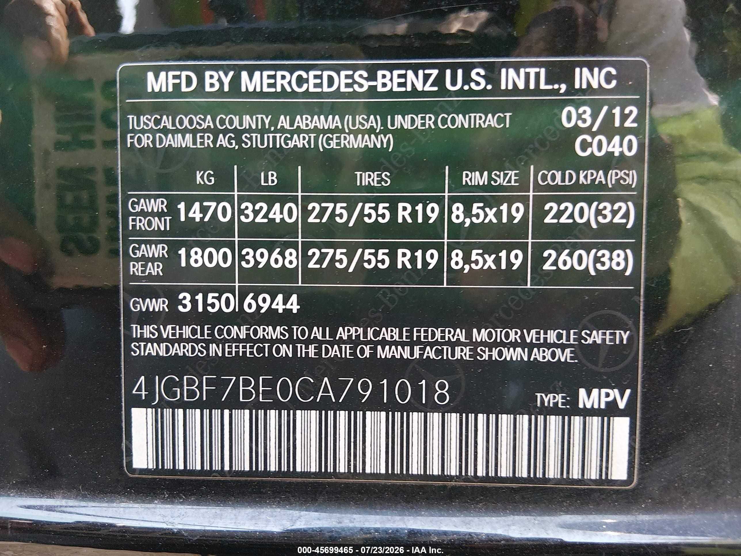 2012 Mercedes-benz Gl 450 4matic Black vin: 4JGBF7BE0CA791018
