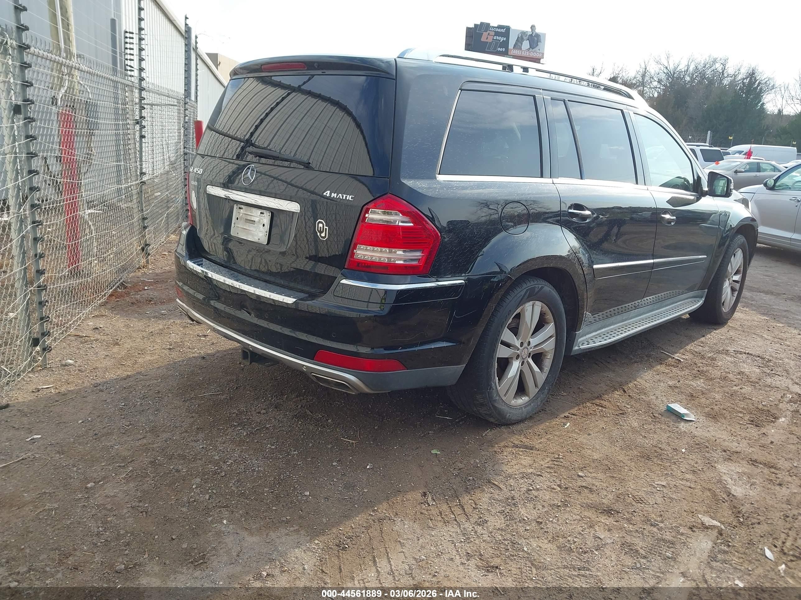 2012 Mercedes-benz Gl 450 4matic Black vin: 4JGBF7BE0CA796560