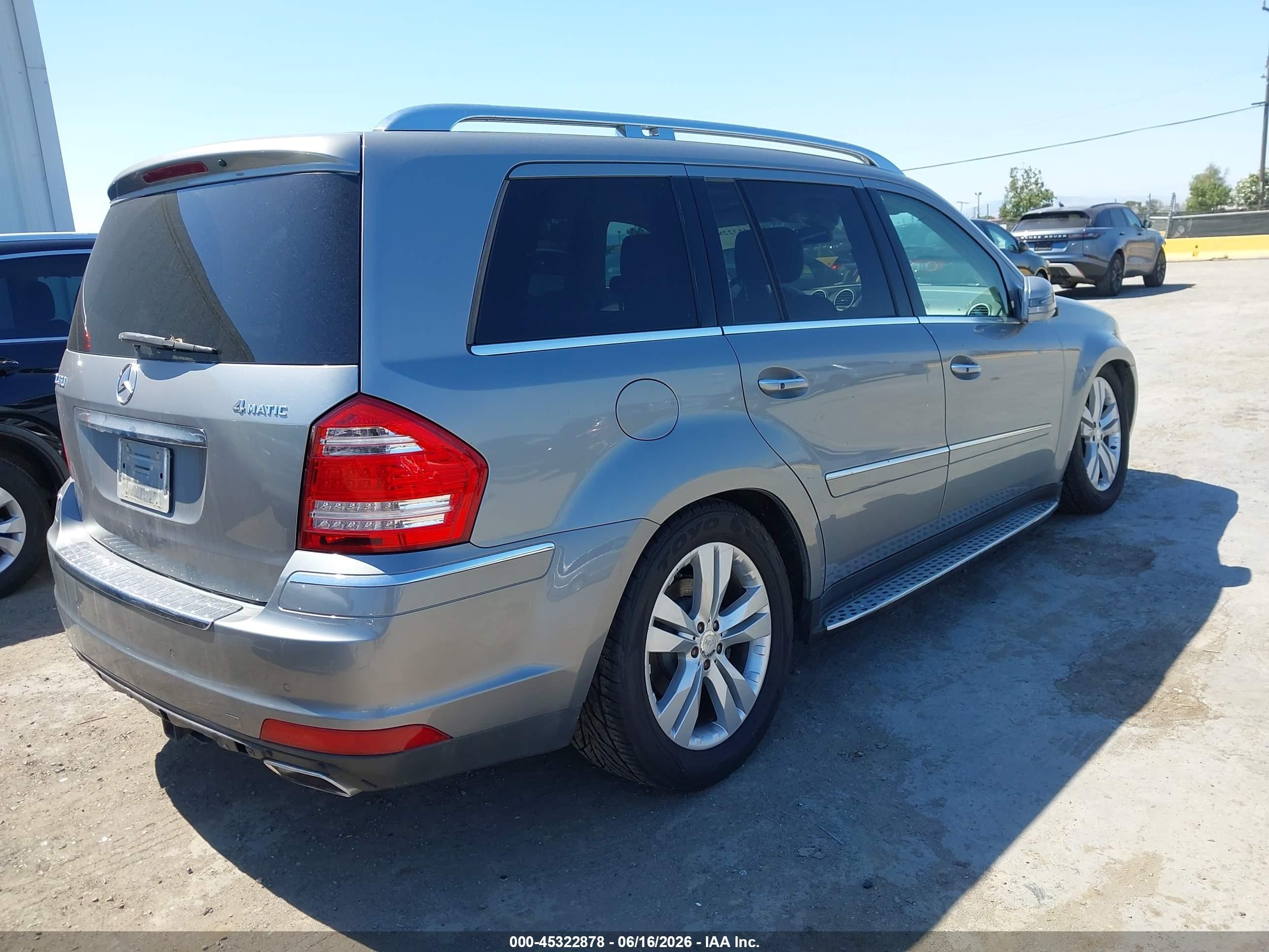 2011 Mercedes-benz Gl 450 4matic Gray vin: 4JGBF7BE1BA692383