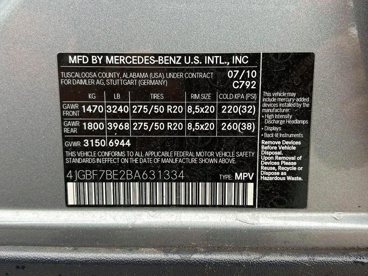 2011 Mercedes-benz Gl 450 4matic Серебряный vin: 4JGBF7BE2BA631334