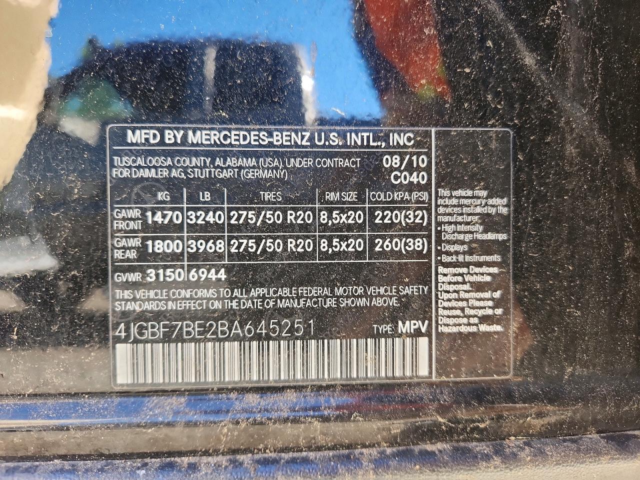 2011 Mercedes-benz Gl 450 4matic Черный vin: 4JGBF7BE2BA645251