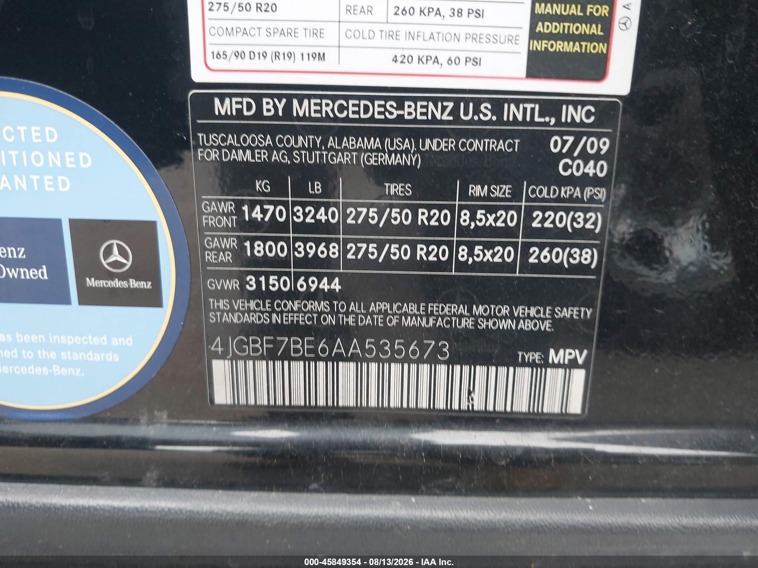 2010 Mercedes-benz Gl 450 4matic Black vin: 4JGBF7BE6AA535673