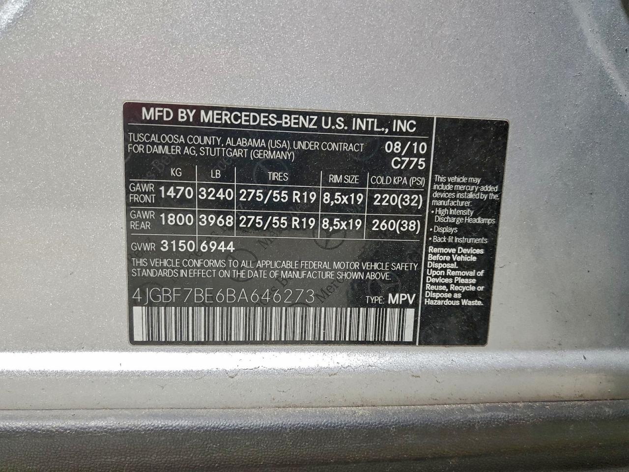 2011 Mercedes-benz Gl 450 4matic Gray vin: 4JGBF7BE6BA646273