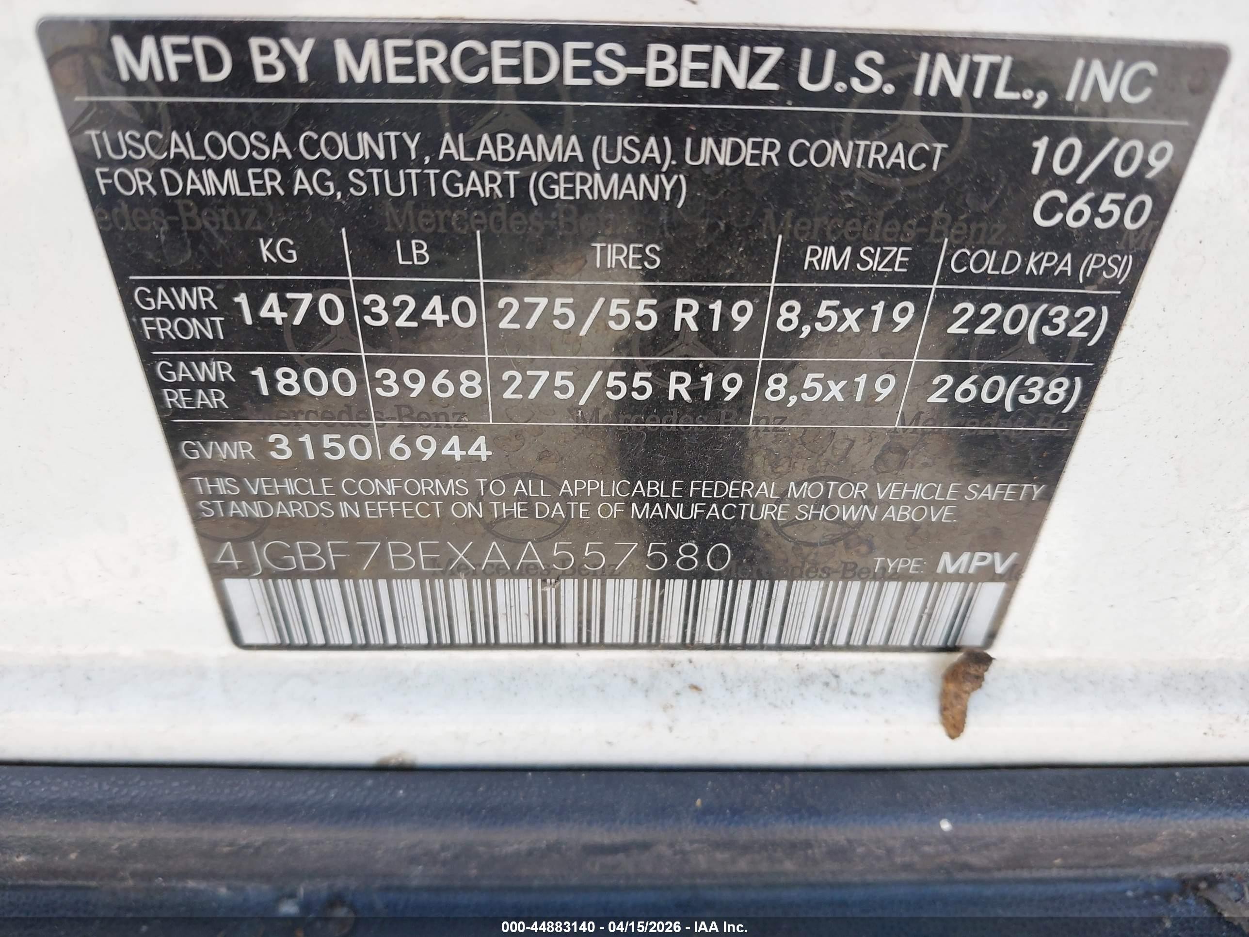 2010 Mercedes-benz Gl 450 4matic Белый vin: 4JGBF7BEXAA557580