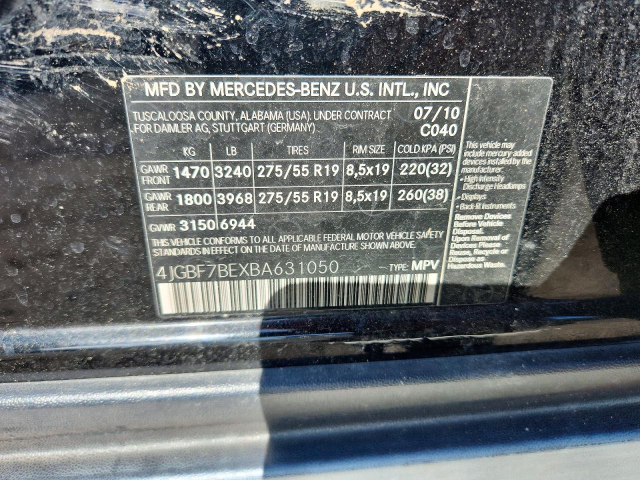 2011 Mercedes-benz Gl 450 4matic Black vin: 4JGBF7BEXBA631050