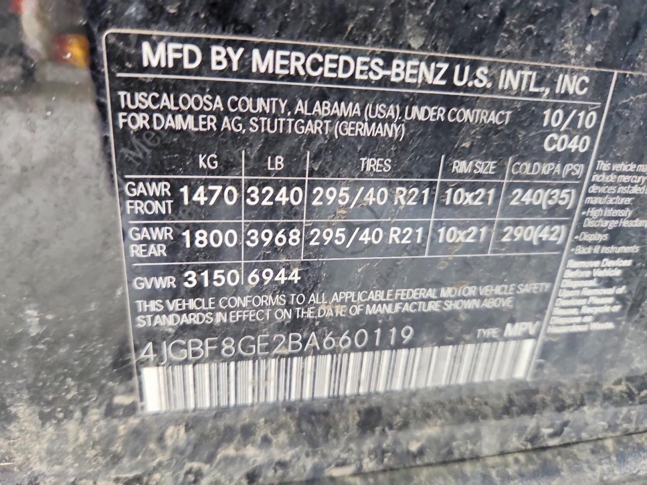 2011 Mercedes-benz Gl 550 4matic Black vin: 4JGBF8GE2BA660119