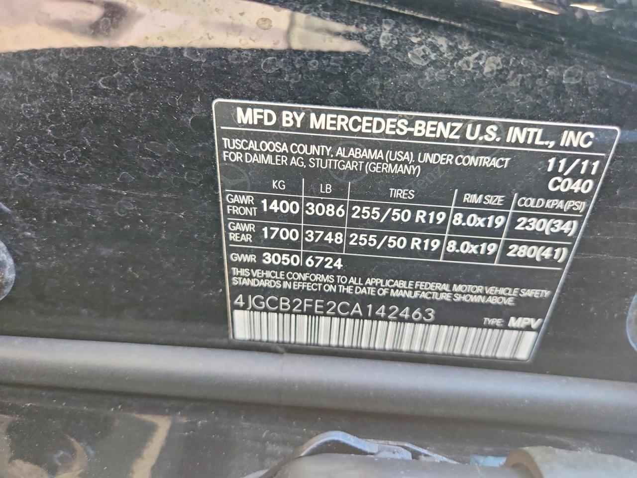 2012 Mercedes-benz R 350 Bluetec Black vin: 4JGCB2FE2CA142463
