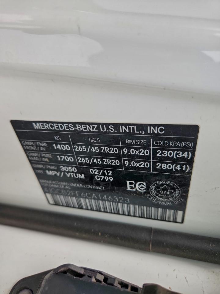 2012 Mercedes-benz R 350 Bluetec White vin: 4JGCB2FE6CA146323