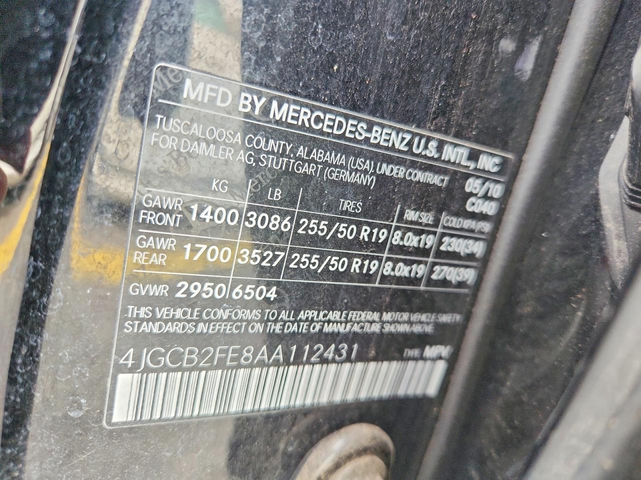2010 Mercedes-benz R 350 Bluetec Black vin: 4JGCB2FE8AA112431