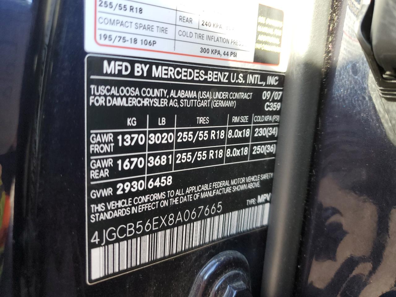2008 Mercedes-benz R 350 Blue vin: 4JGCB56EX8A067665