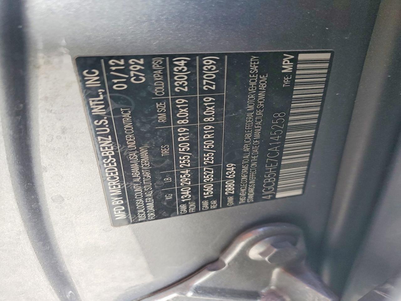 2012 Mercedes-benz R 350 4matic Silver vin: 4JGCB5HE7CA145258
