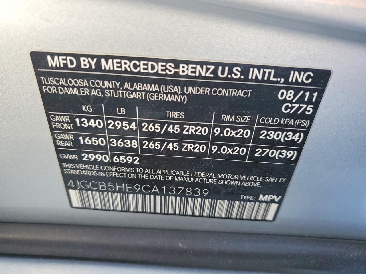 2012 Mercedes-benz R 350 4matic Серебряный vin: 4JGCB5HE9CA137839