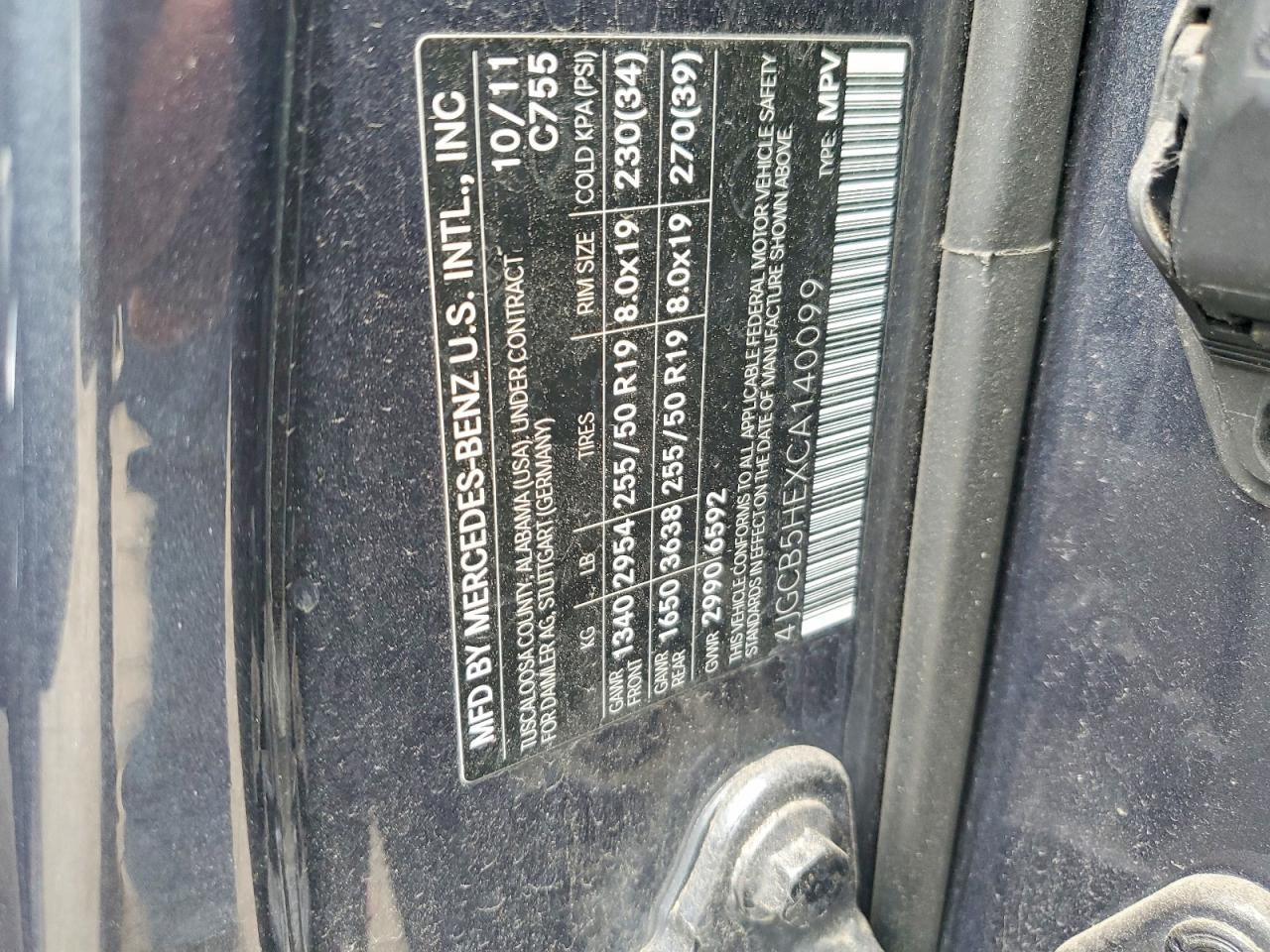 2012 Mercedes-benz R 350 4matic Blue vin: 4JGCB5HEXCA140099