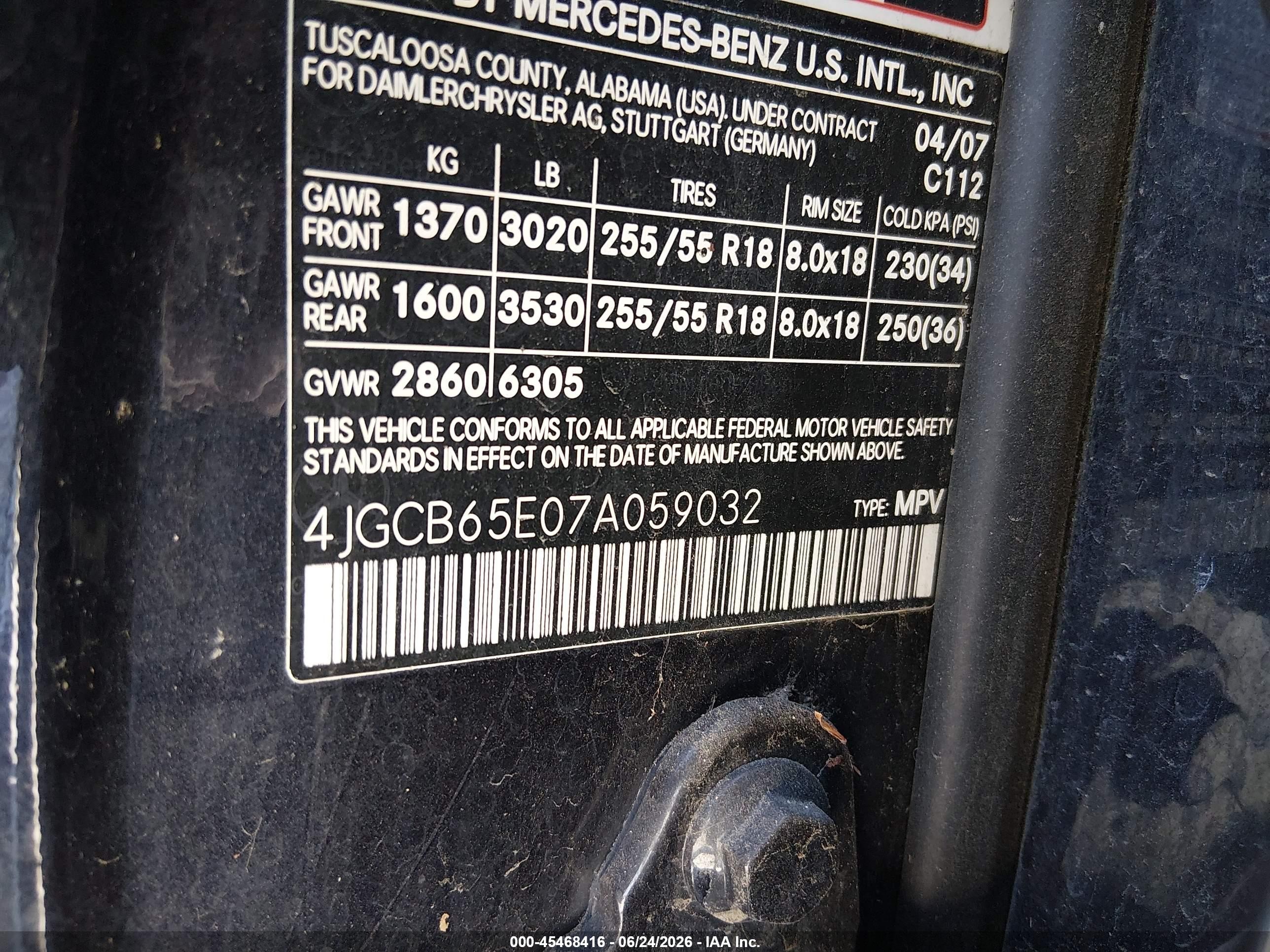 2007 Mercedes-benz R 350 Dark Blue vin: 4JGCB65E07A059032