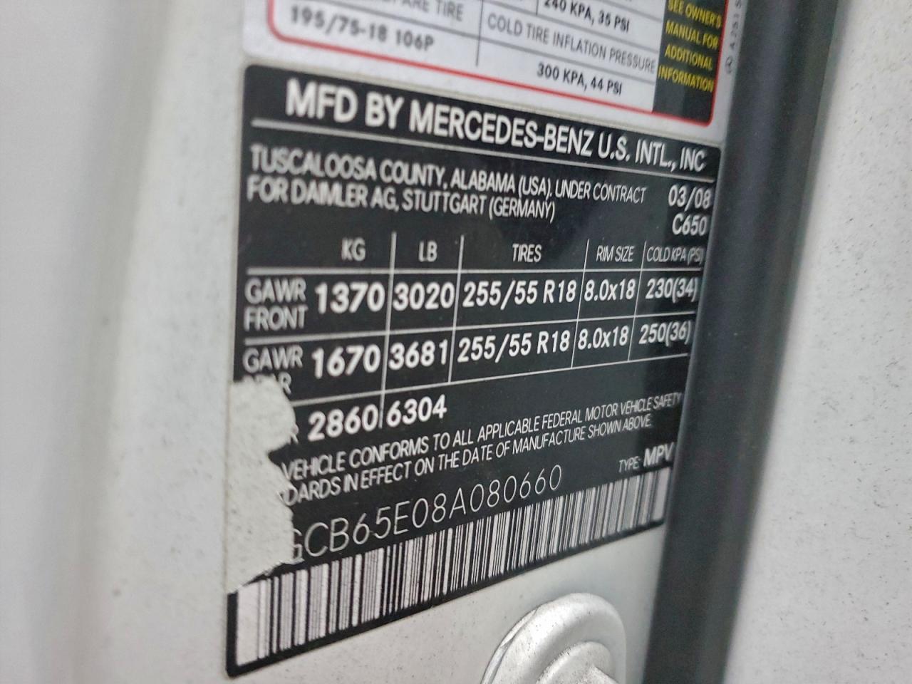 2008 Mercedes-benz R 350 White vin: 4JGCB65E08A080660