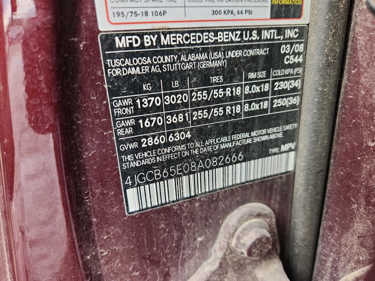 2008 Mercedes-benz R 350 Burgundy vin: 4JGCB65E08A082666