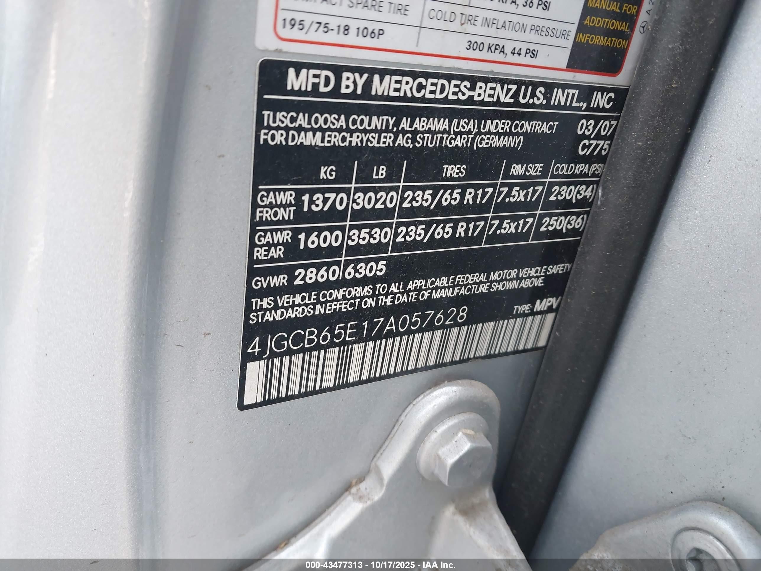 2007 Mercedes-benz R 350 4matic Серебряный vin: 4JGCB65E17A057628