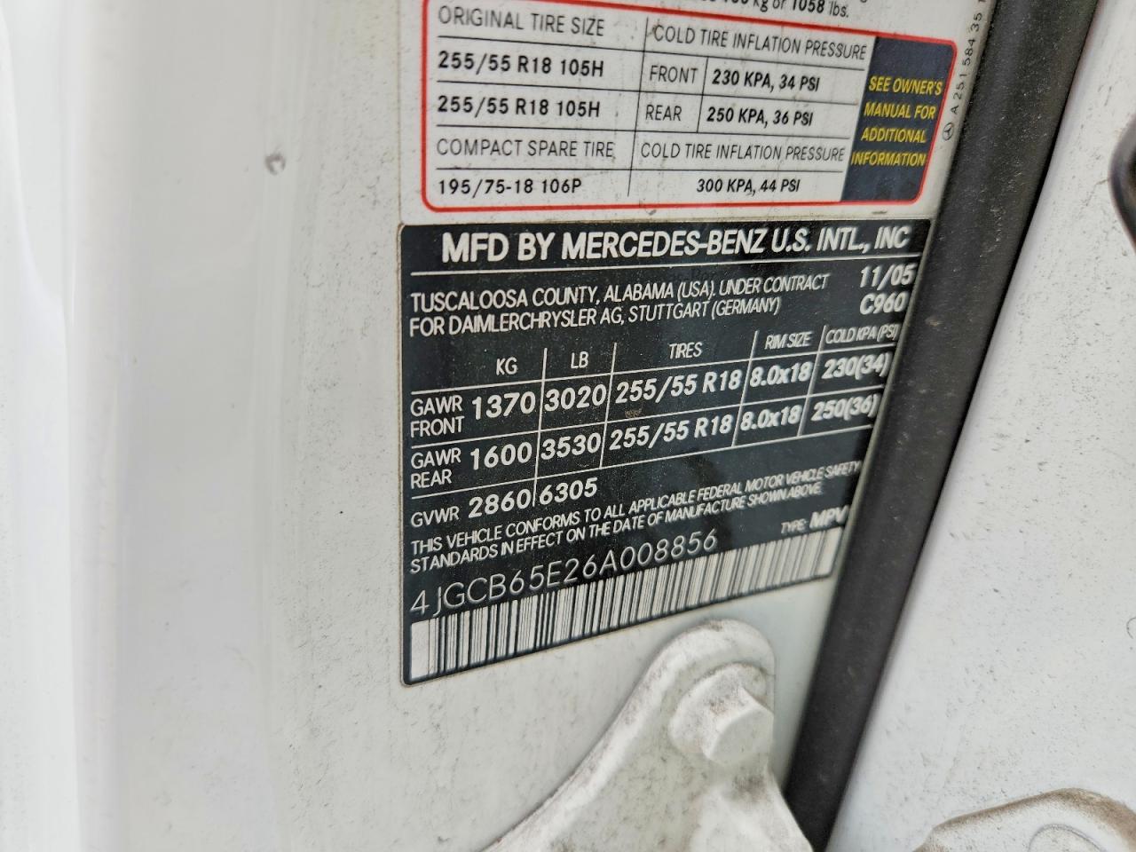 2006 Mercedes-benz 350 White vin: 4JGCB65E26A008856