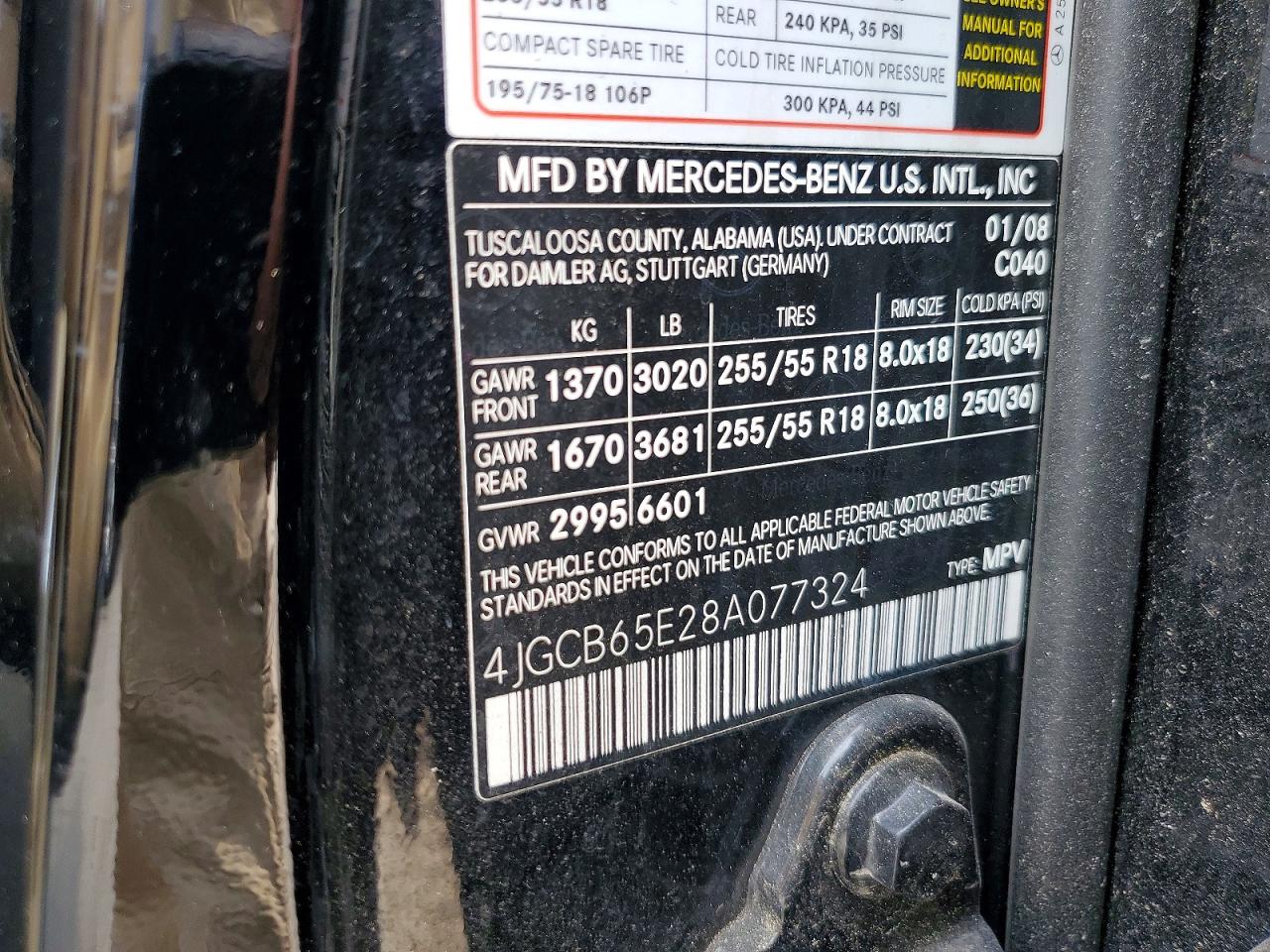 2008 Mercedes-benz R 350 Black vin: 4JGCB65E28A077324