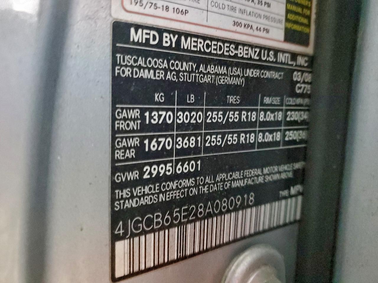 2008 Mercedes-benz R 350 Silver vin: 4JGCB65E28A080918