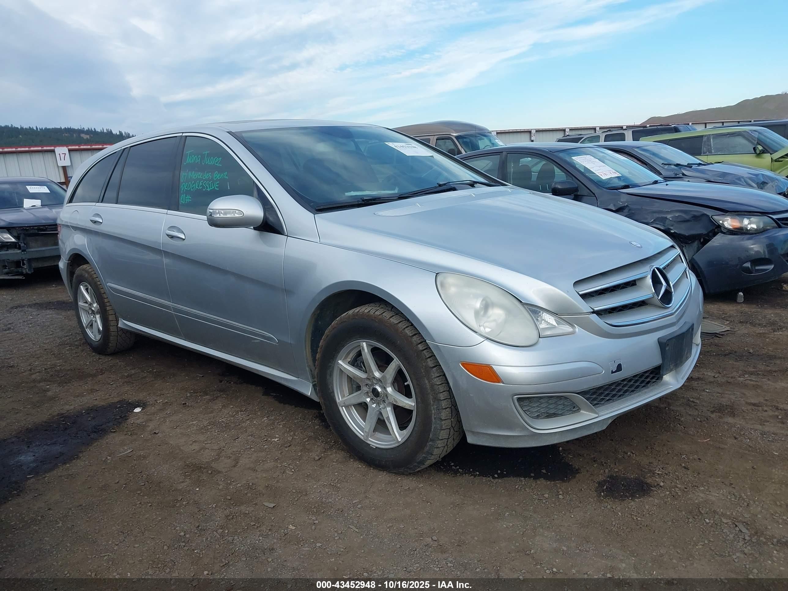2007 Mercedes-benz R 350 4matic Silver vin: 4JGCB65E37A056349